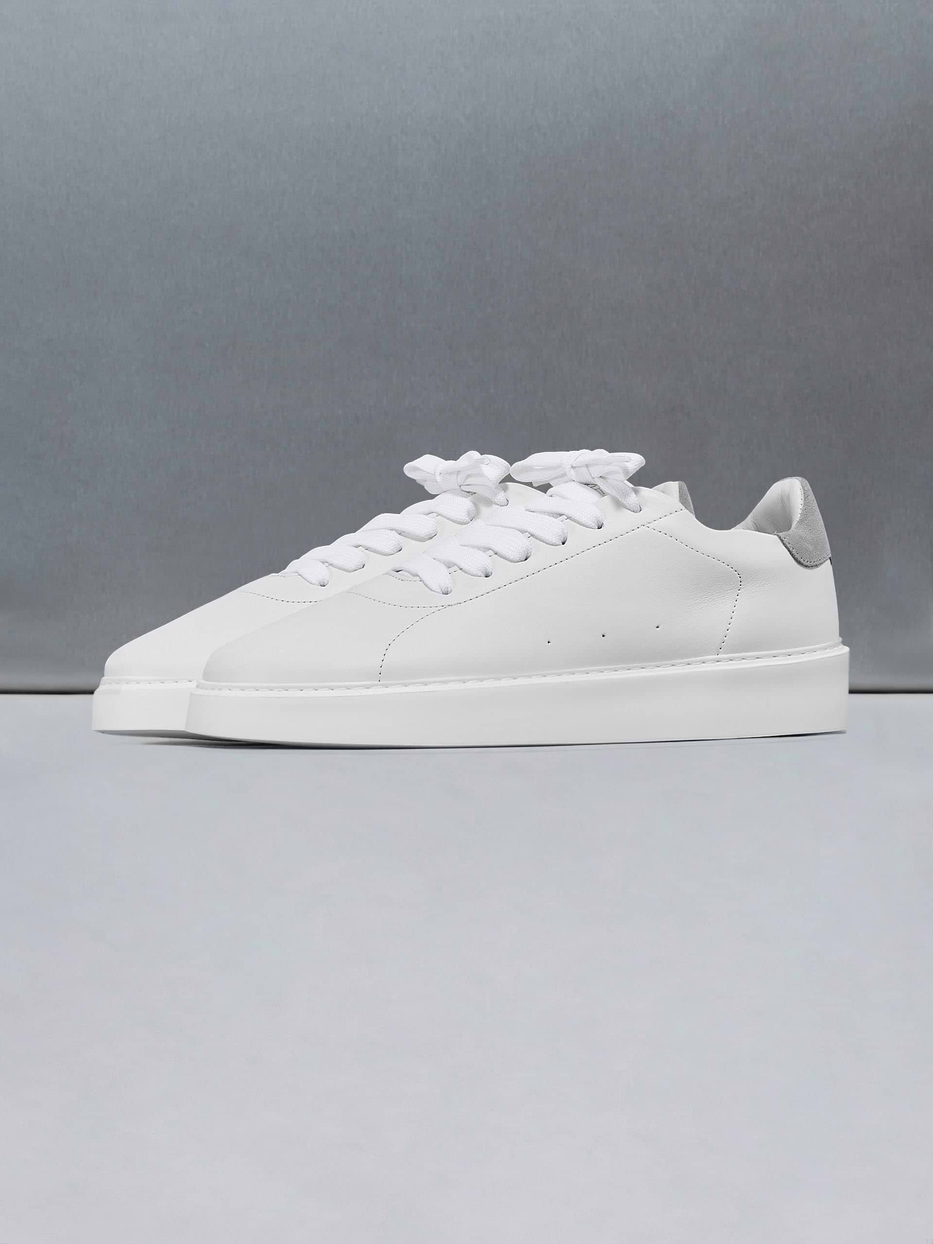 Everyday Leather Trainer in White Grey