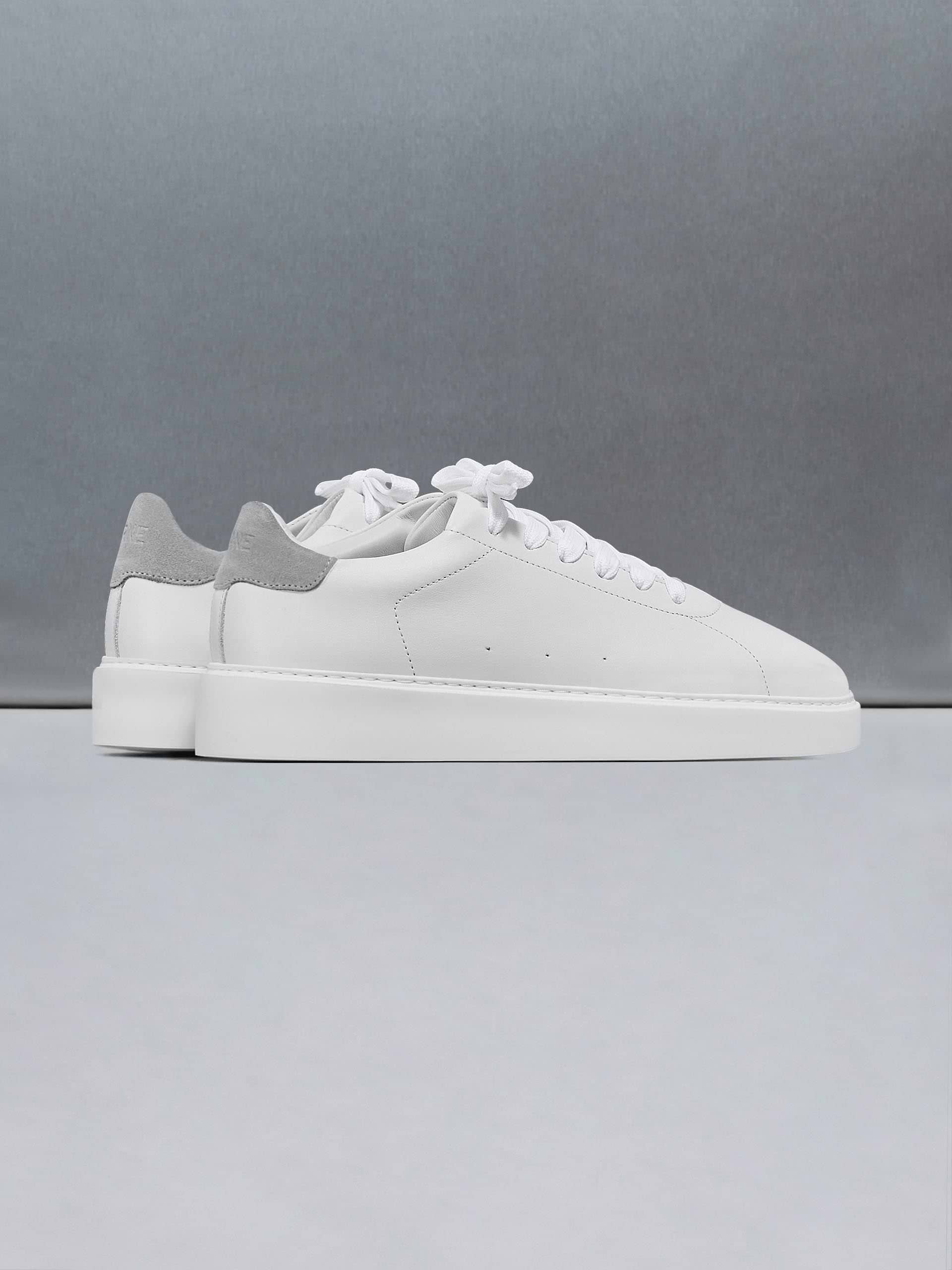 Everyday Leather Trainer in White Grey