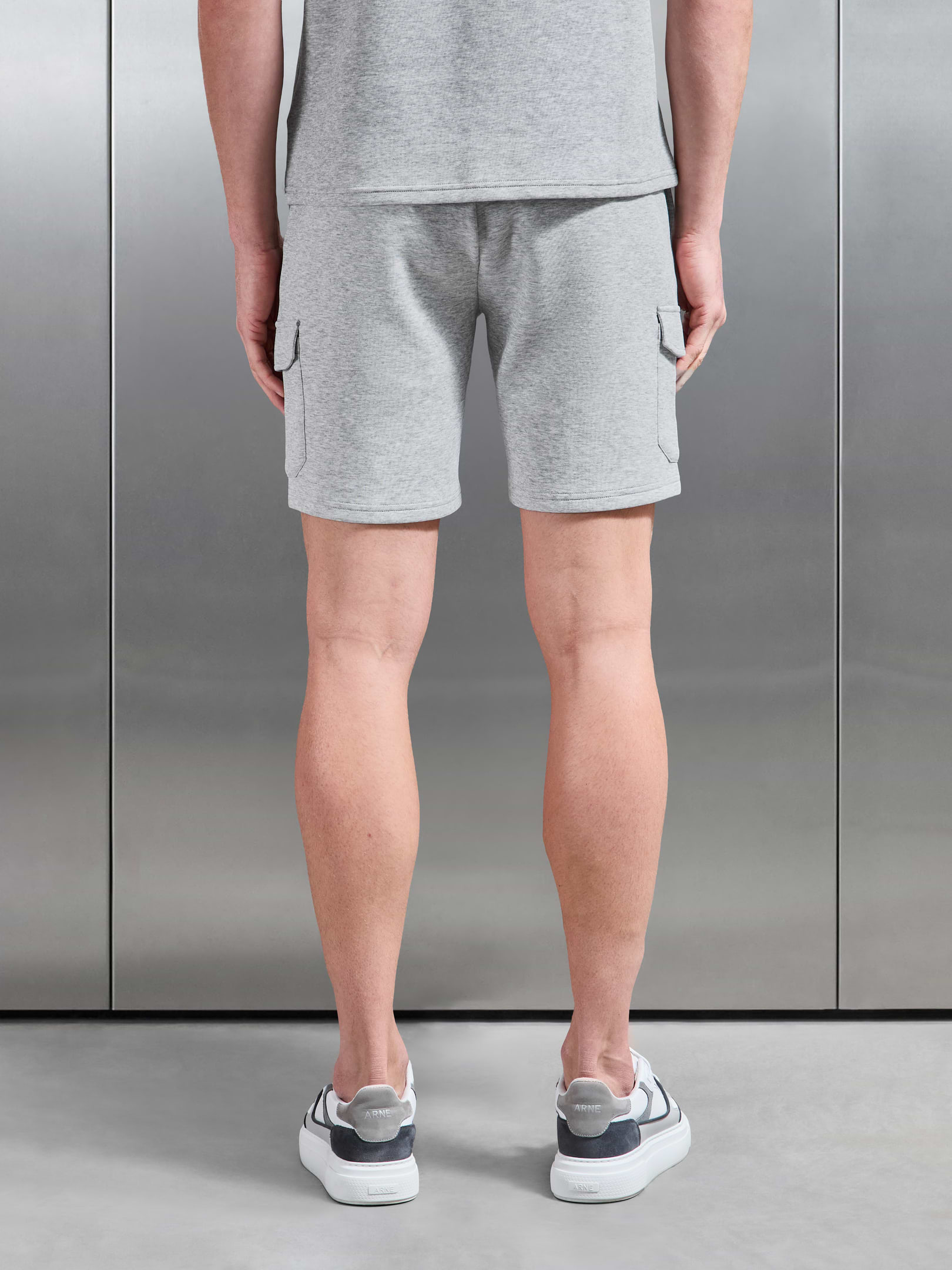 Everyday Luxe Cargo Short in Marl Grey