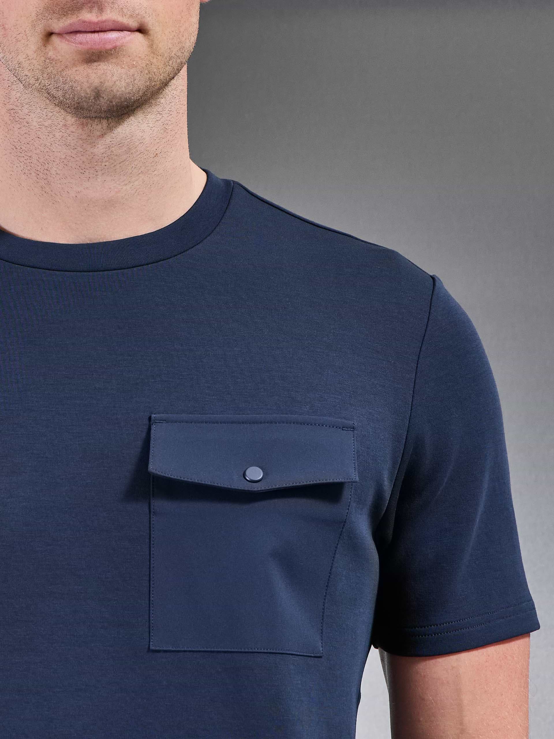 Everyday Luxe Hybrid Cargo T-Shirt in Navy