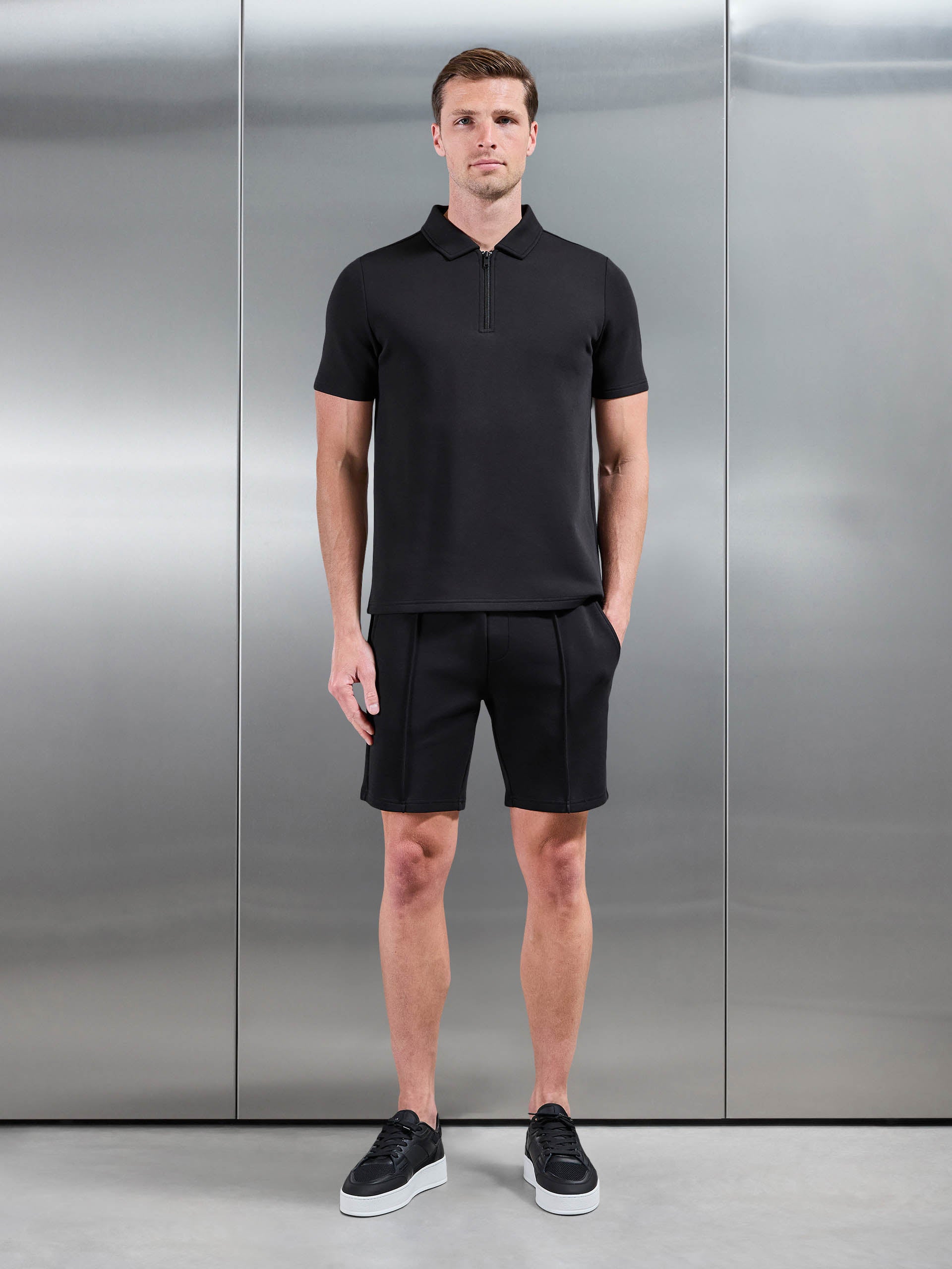 Mens Everyday Luxe Polo Shirt in Black
