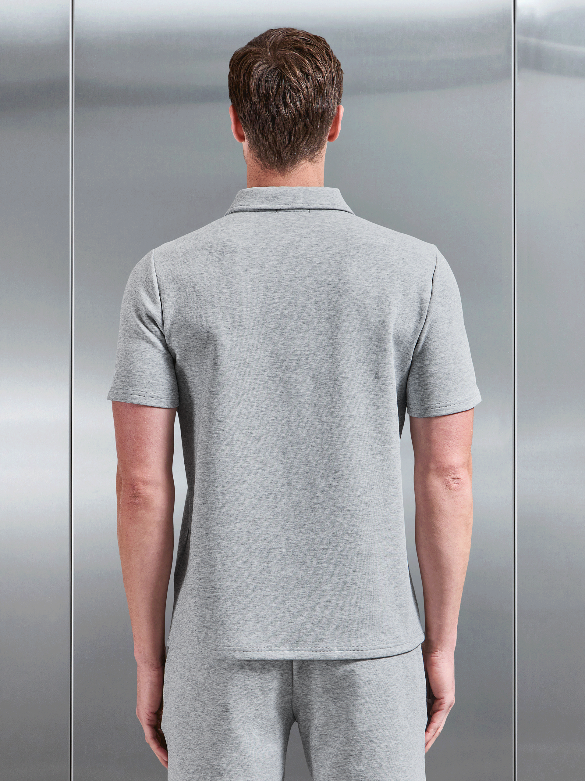 Mens Everyday Luxe Polo Shirt in Marl Grey