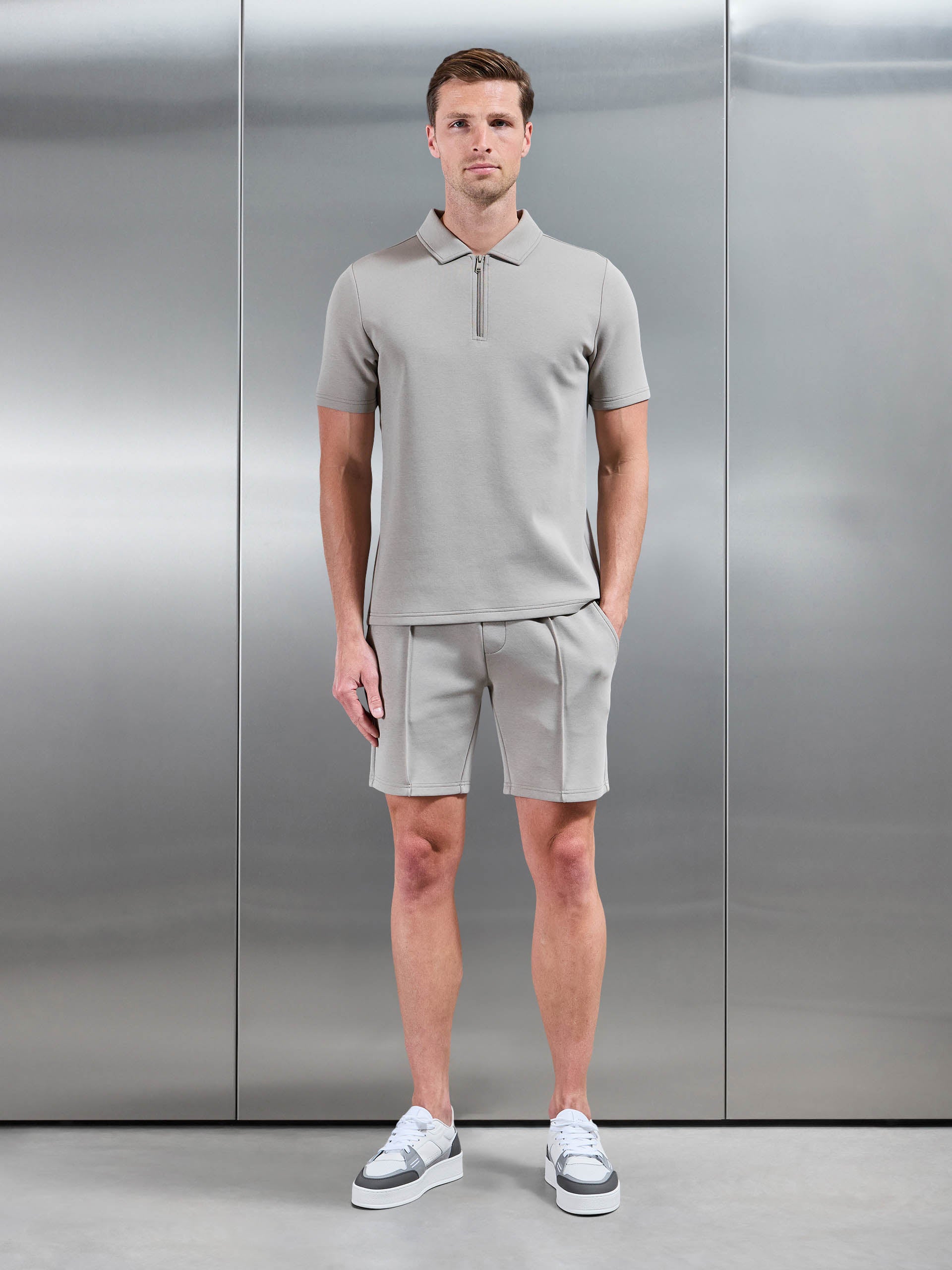 Mens Everyday Luxe Polo Shirt in Stone