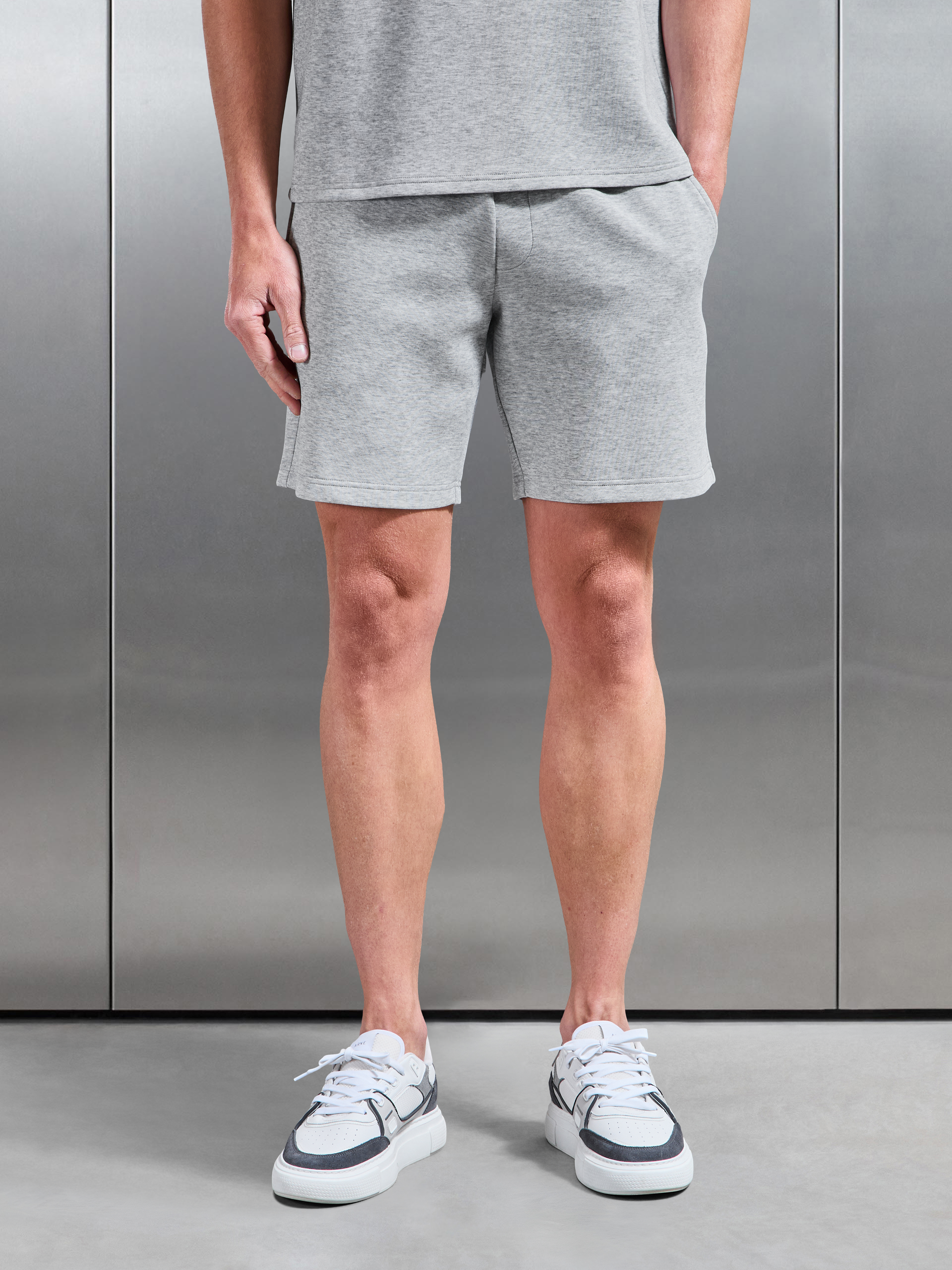 Mens Everyday Luxe Relaxed Short in Marl Grey