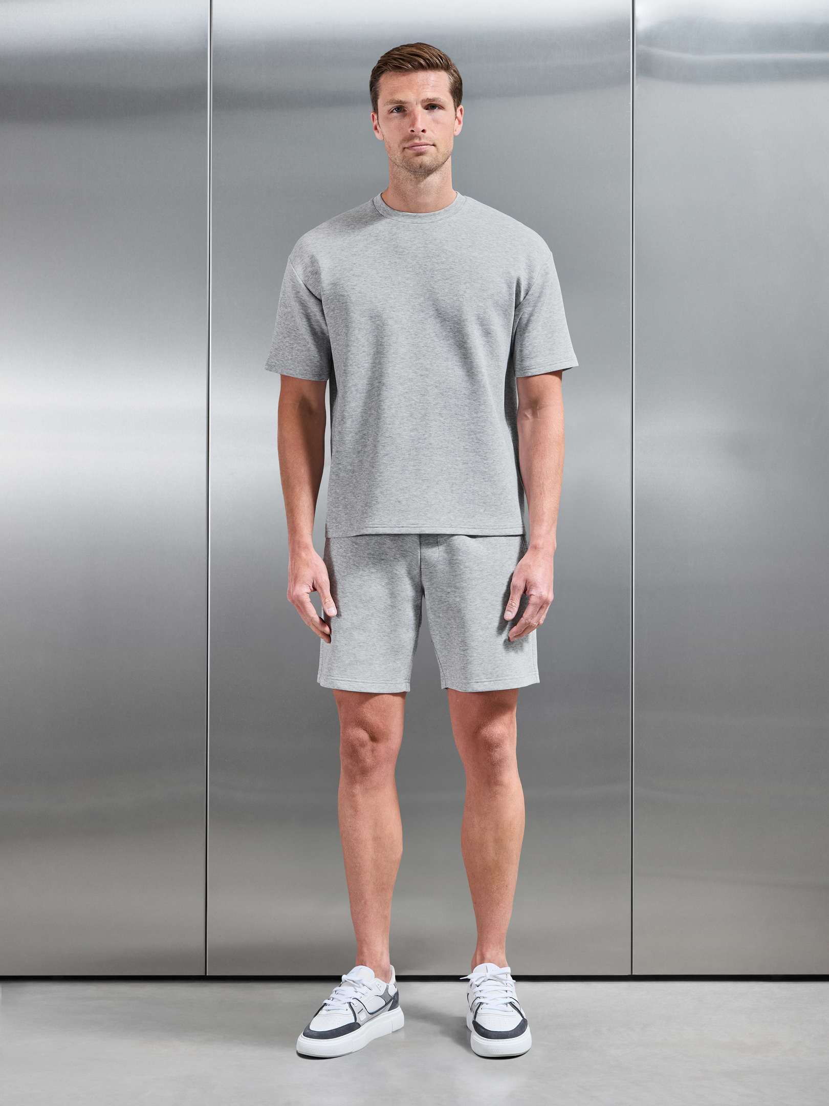 Mens Everyday Luxe Relaxed Short in Marl Grey
