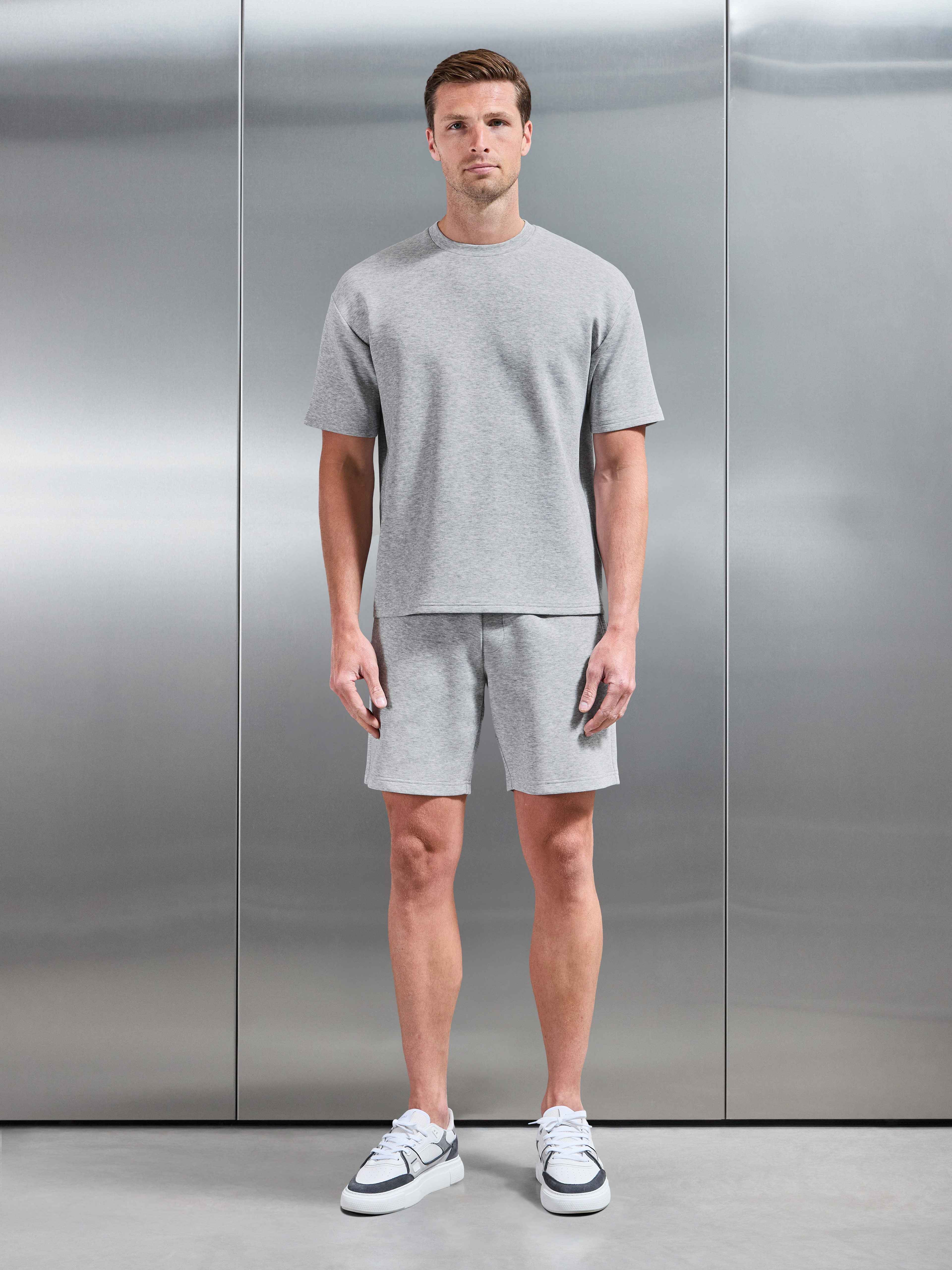 Mens Everyday Luxe Relaxed Short in Marl Grey