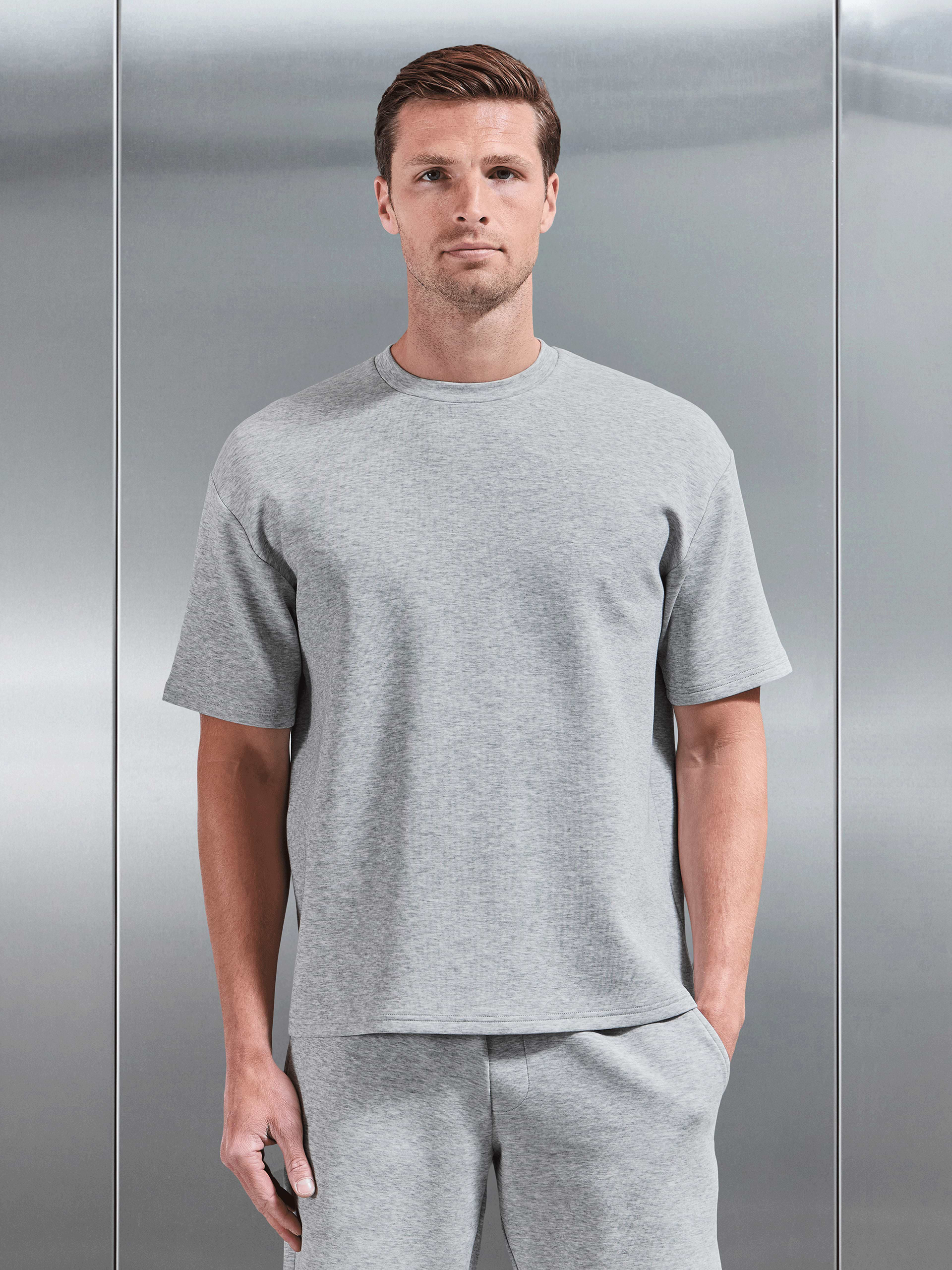Everyday Luxe Relaxed T-Shirt in Marl Grey