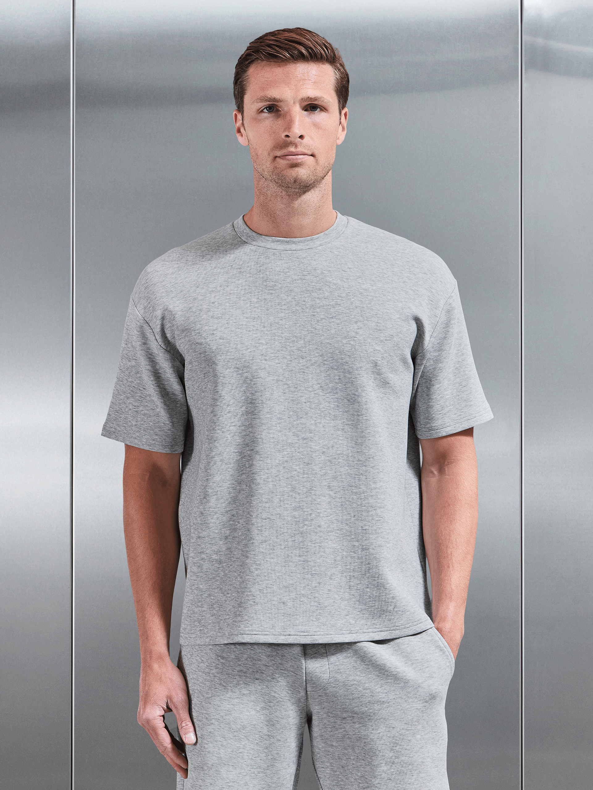 Mens Everyday Luxe Relaxed T-Shirt in Marl Grey