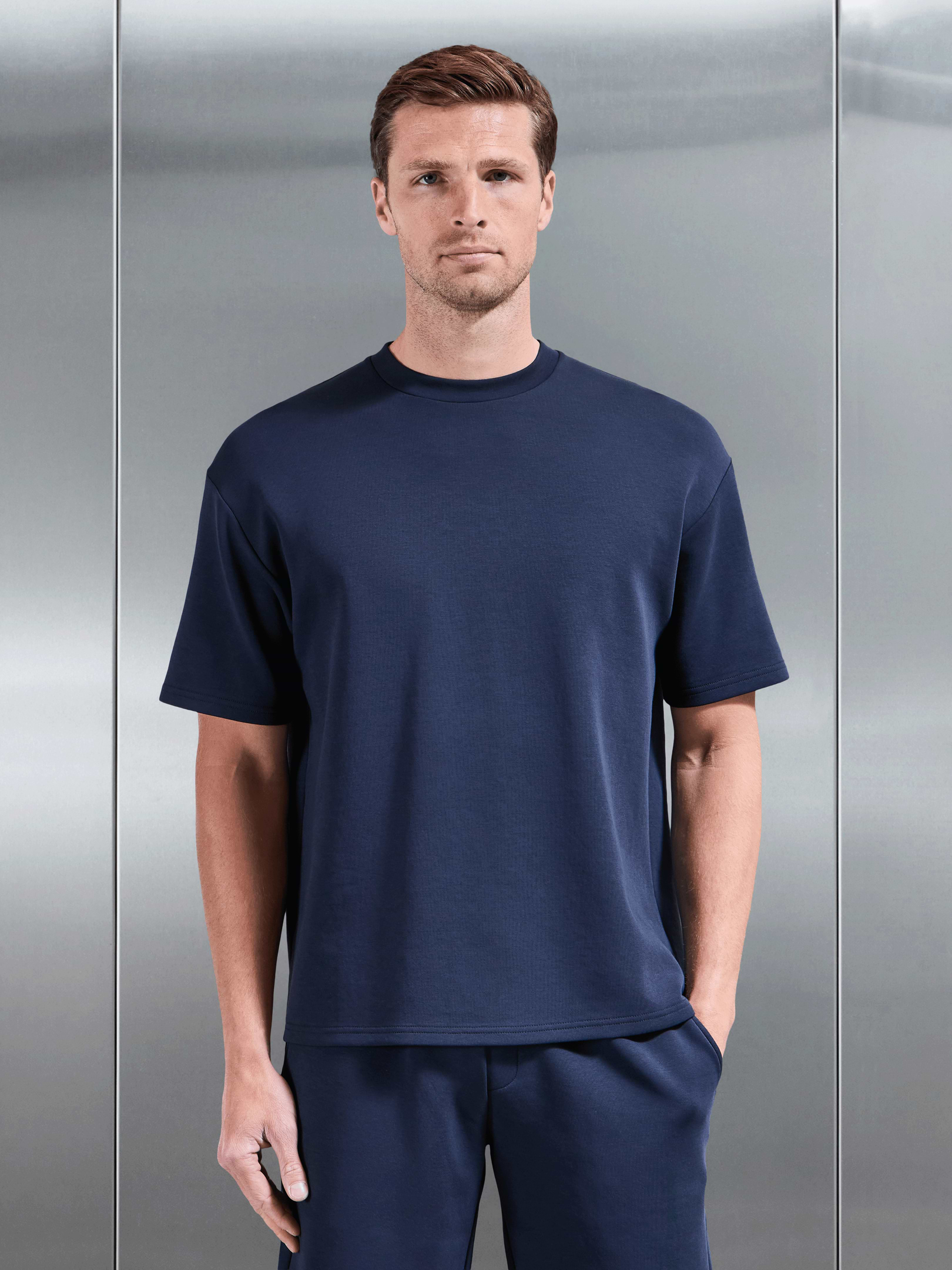 Everyday Luxe Relaxed T-Shirt in Navy