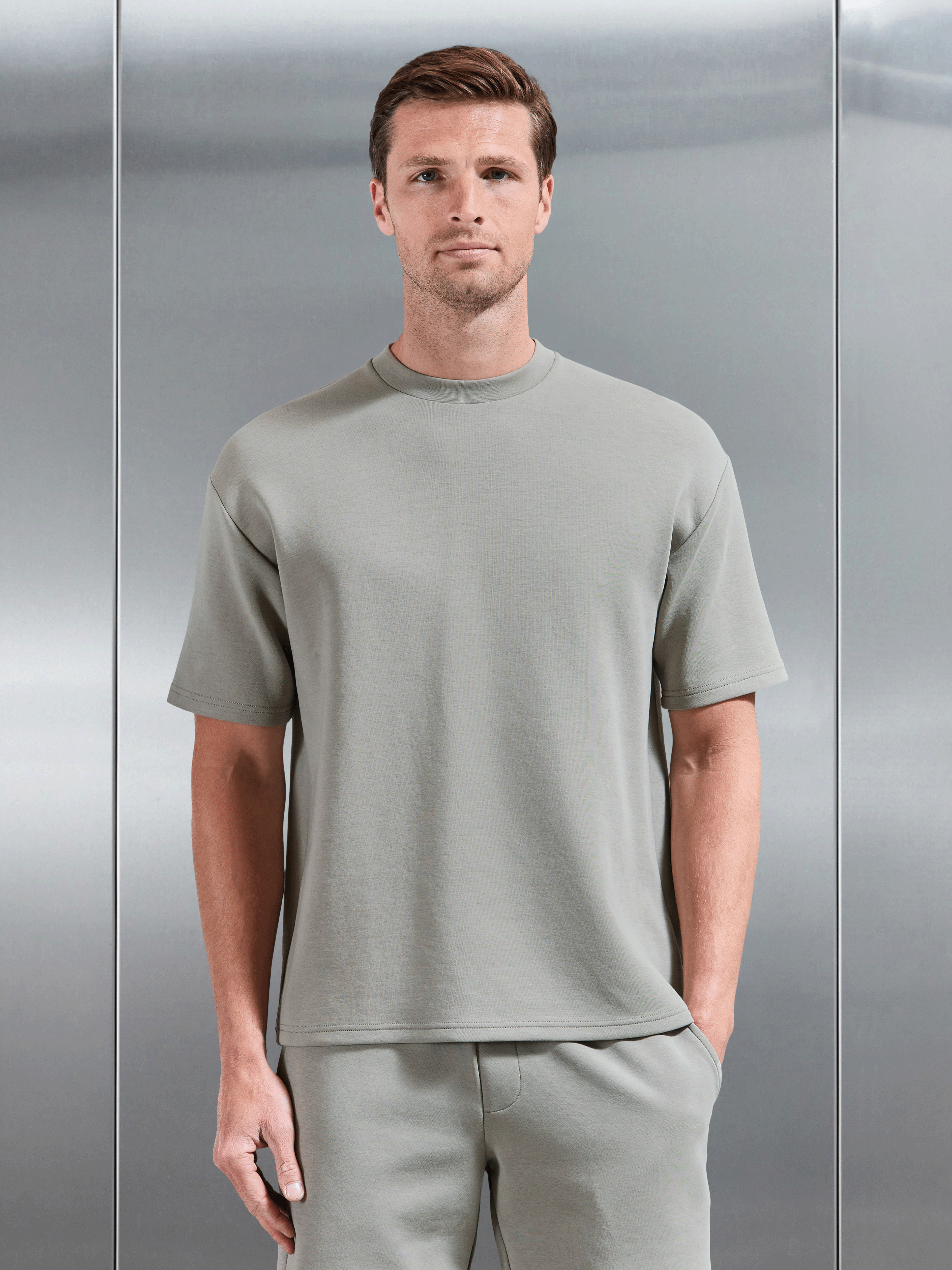 Mens Everyday Luxe Relaxed T-Shirt in Stone