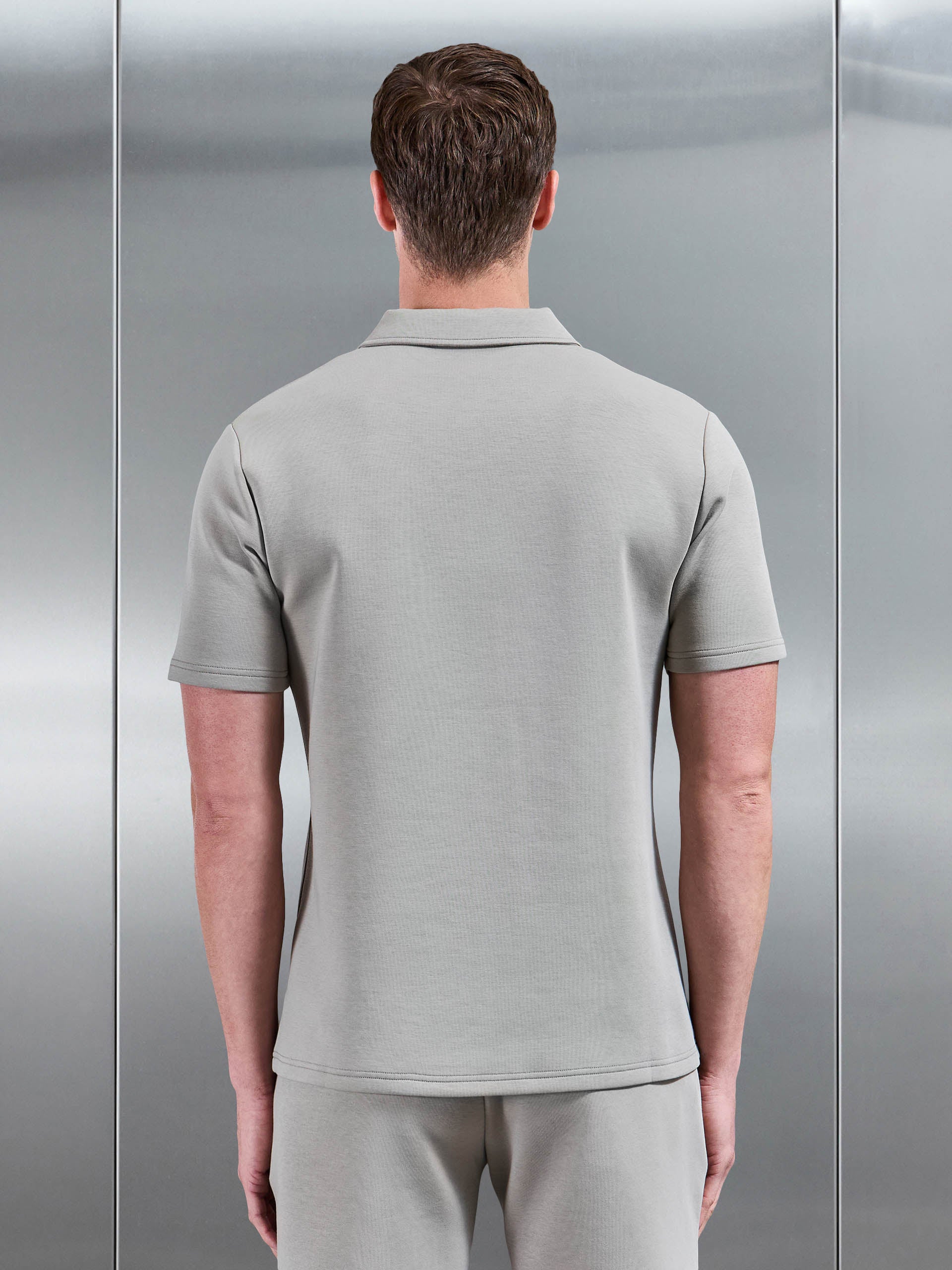 Mens Everyday Luxe Revere Collar Shirt in Stone