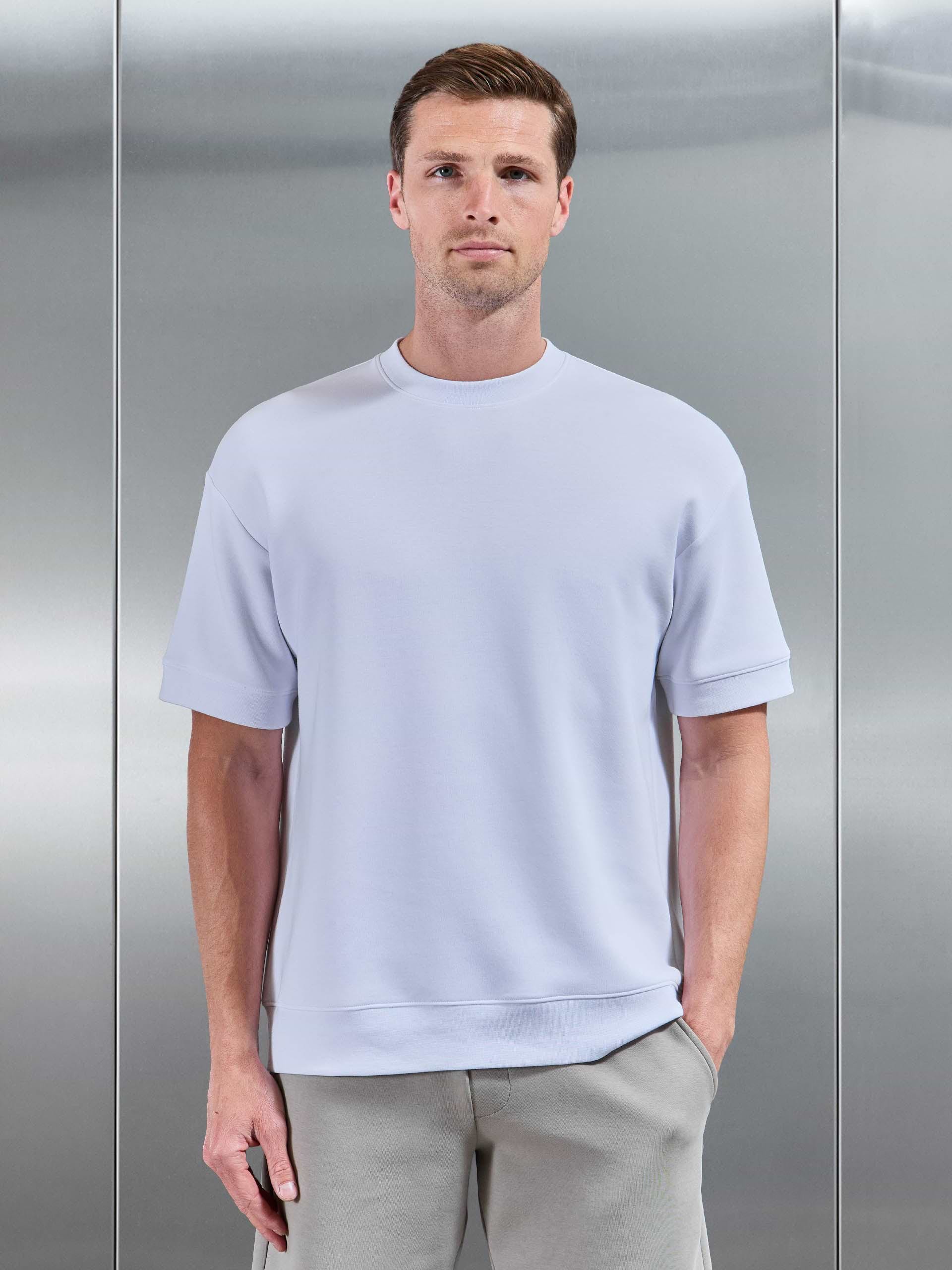 Everyday Luxe Ribbed Relaxed T-Shirt in White