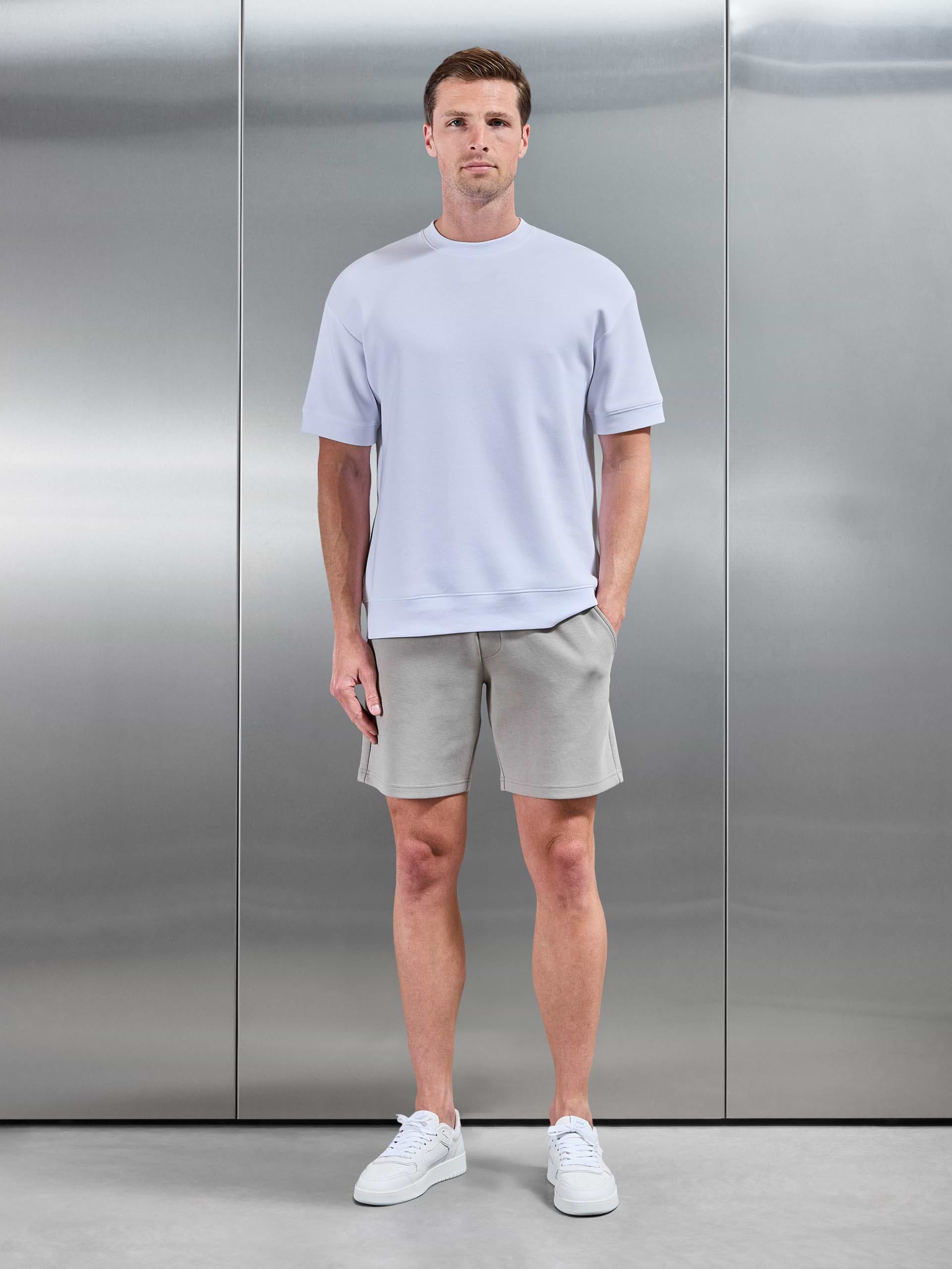Everyday Luxe Ribbed Relaxed T-Shirt in White