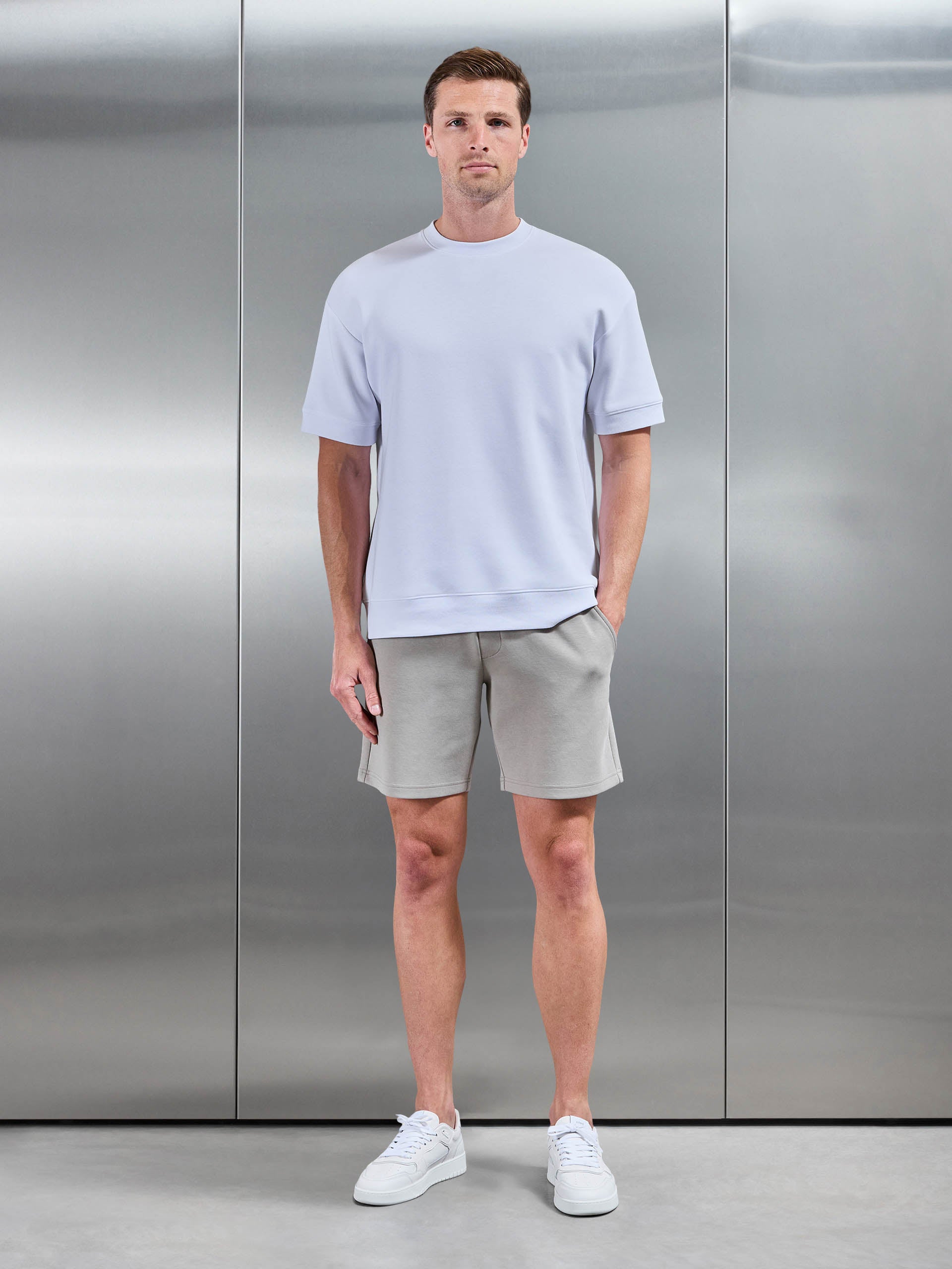 Mens Everyday Luxe Ribbed Relaxed T-Shirt in White