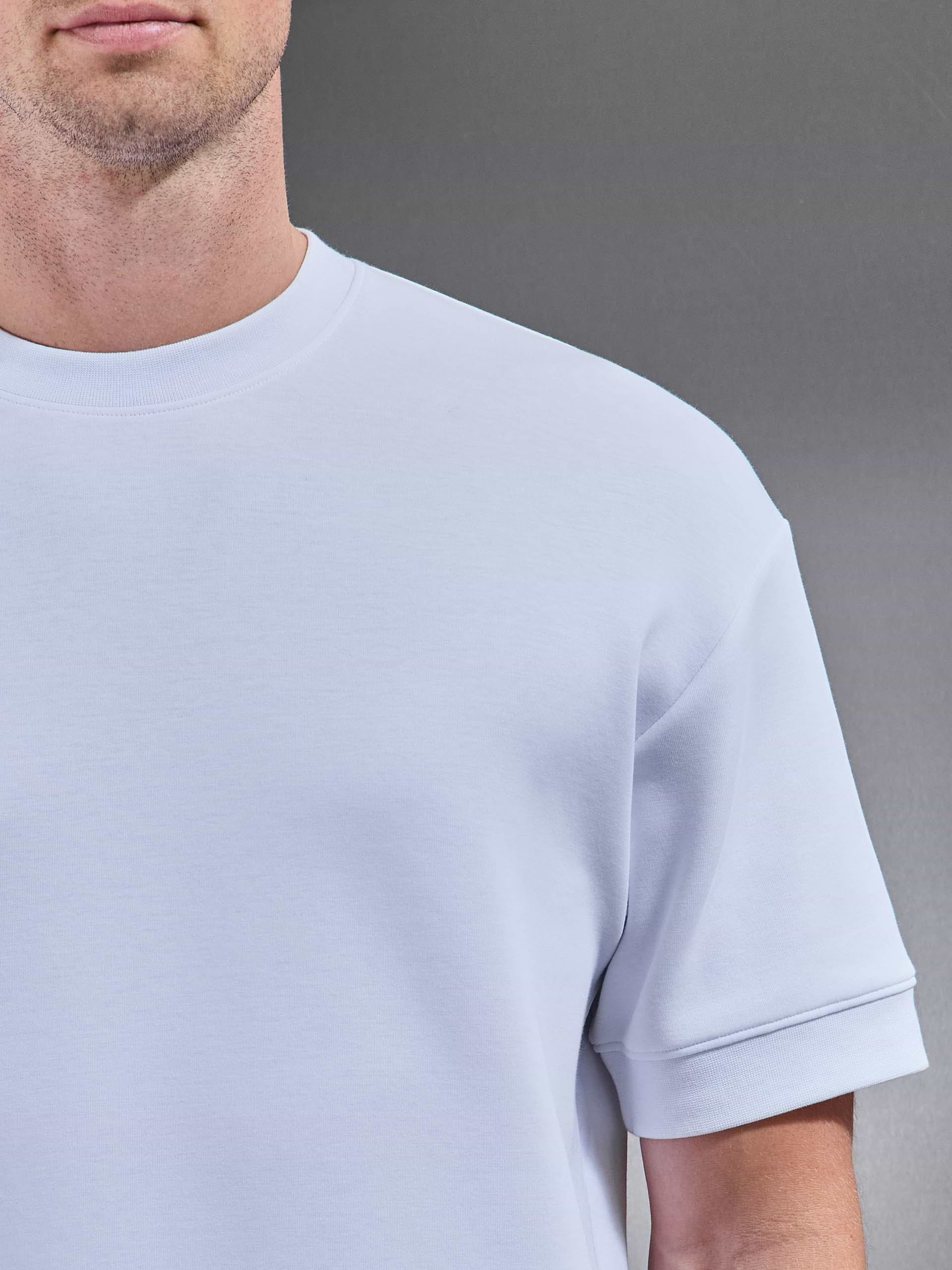 Everyday Luxe Ribbed Relaxed T-Shirt in White