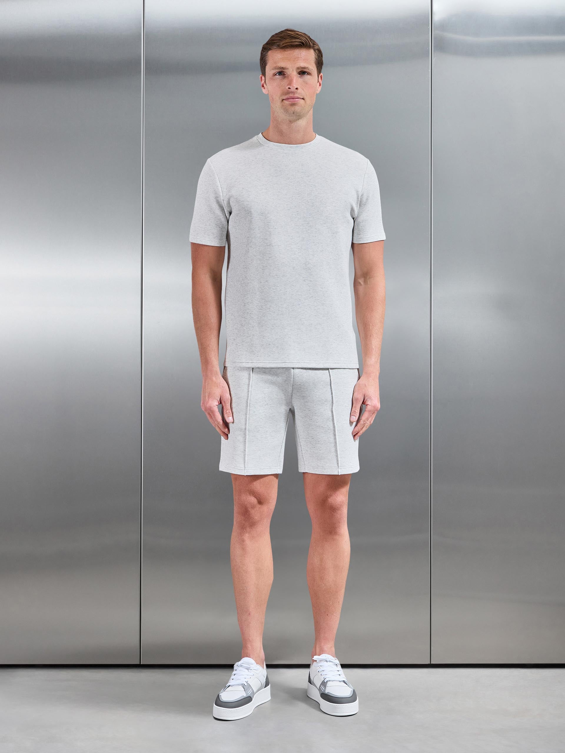 Mens Everyday Luxe Short in White Marl
