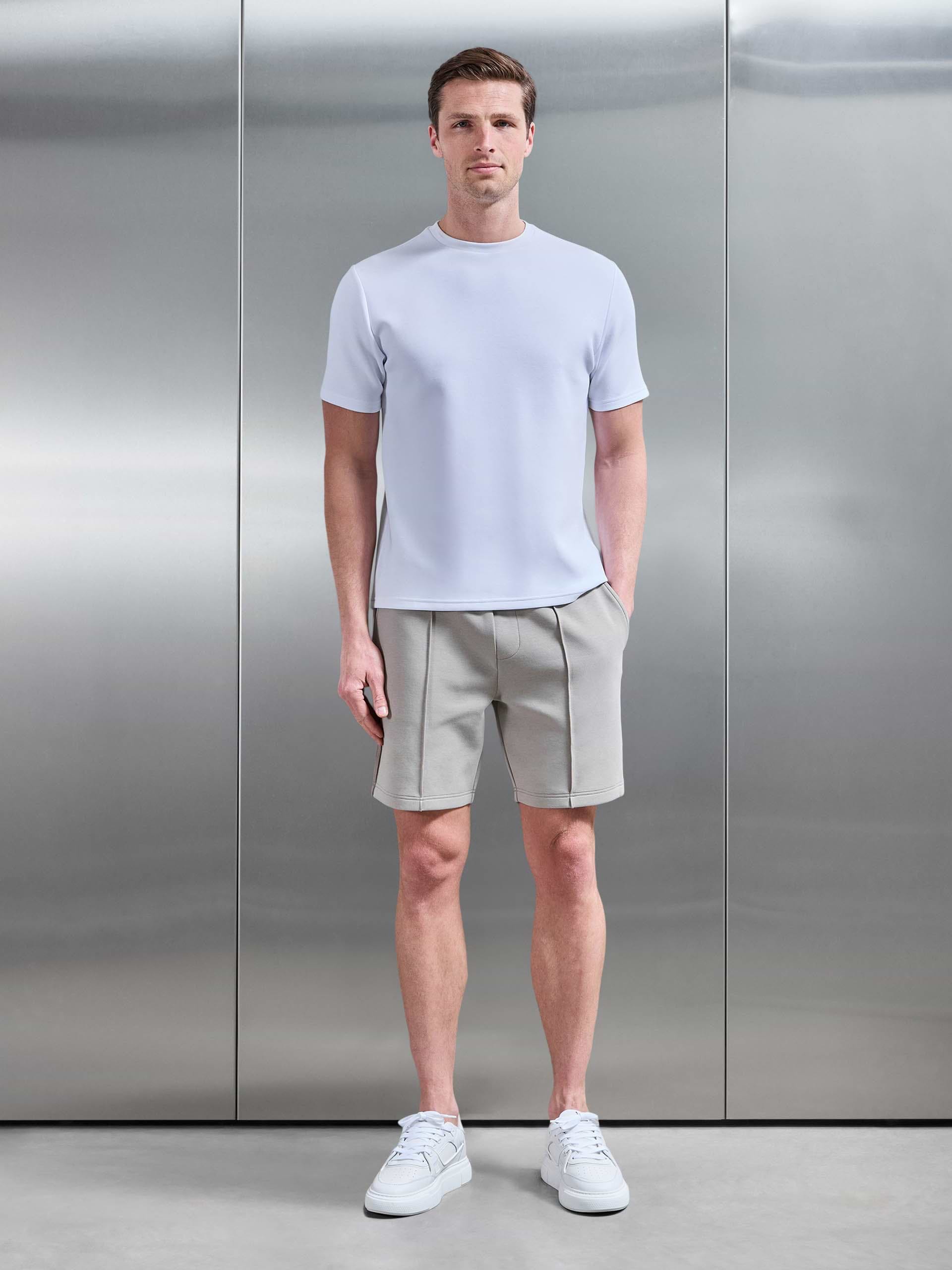 Mens Everyday Luxe Side Stripe Short in Stone