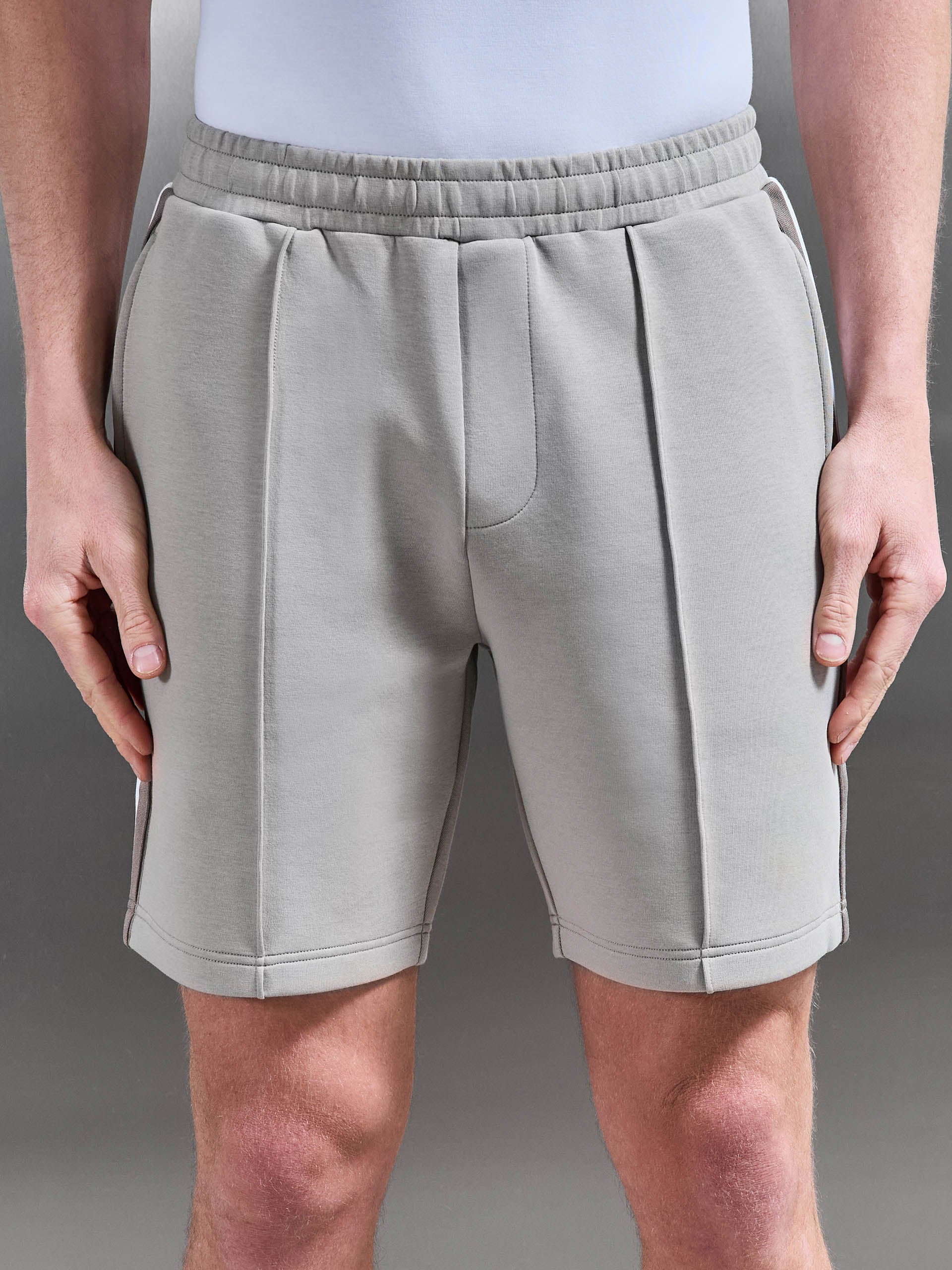 Mens Everyday Luxe Side Stripe Short in Stone