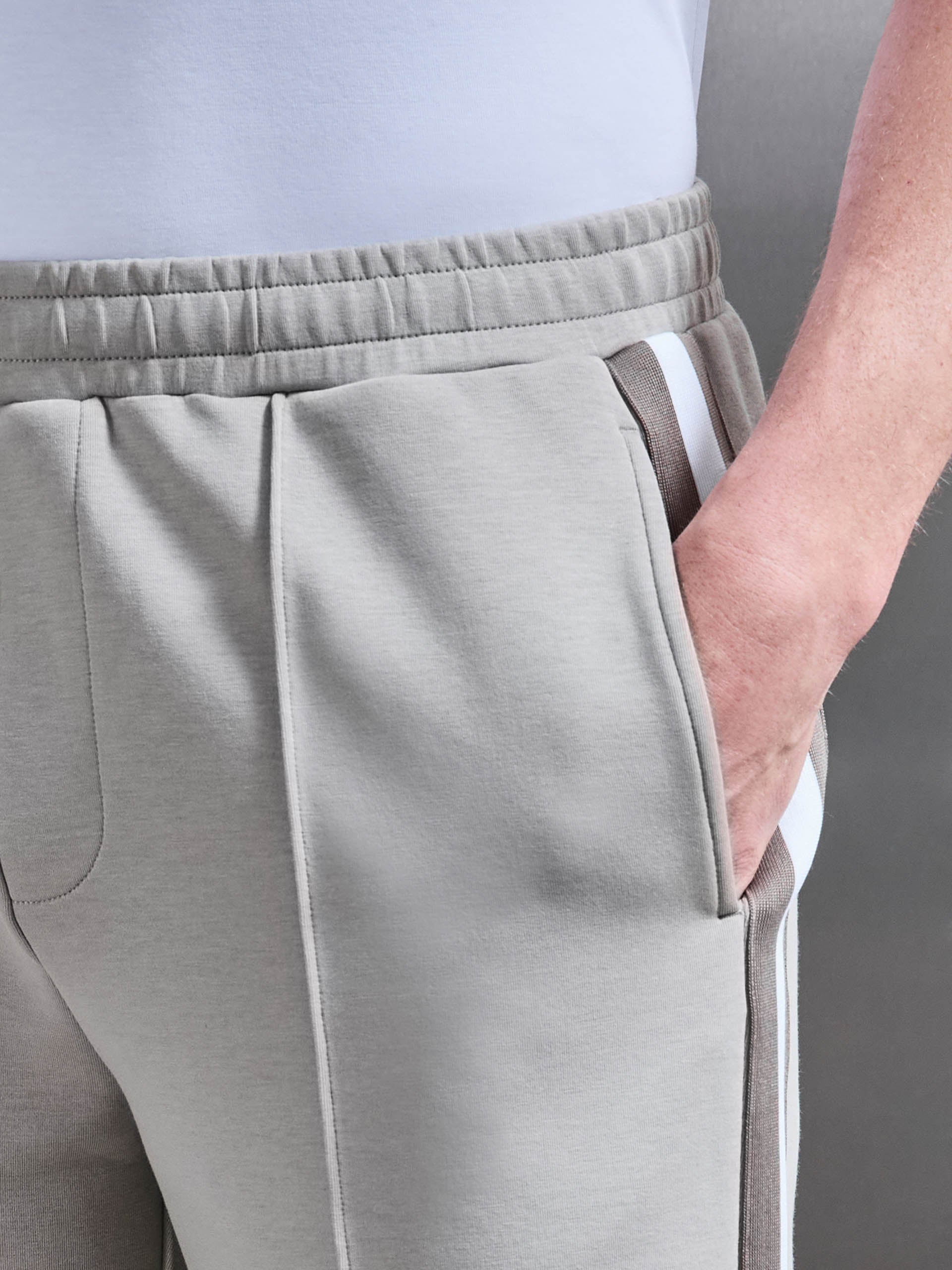 Mens Everyday Luxe Side Stripe Short in Stone