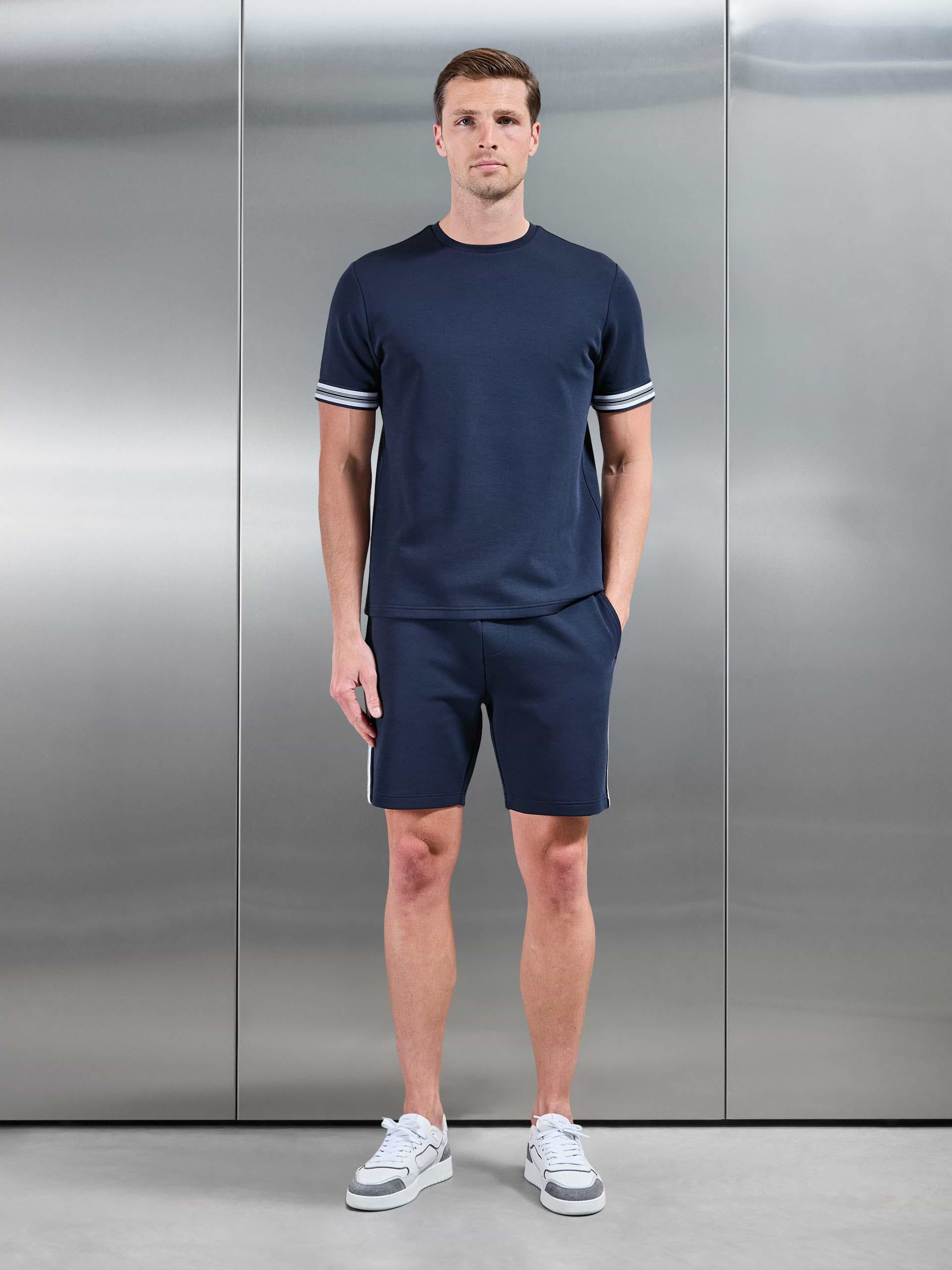 Mens Everyday Luxe Stripe Short in Navy