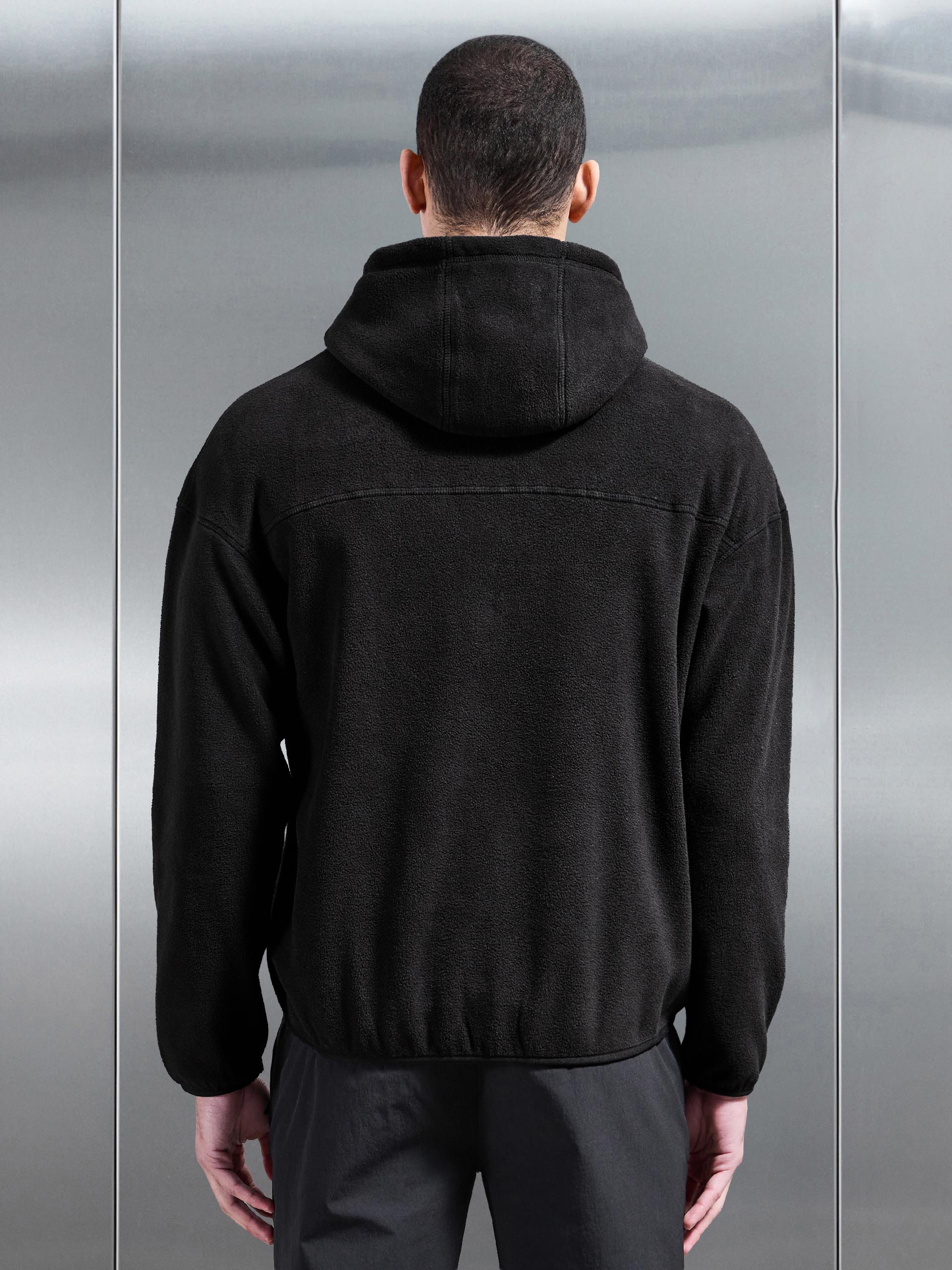 Mens Fleece Relaxed Fit Hoodie in Black