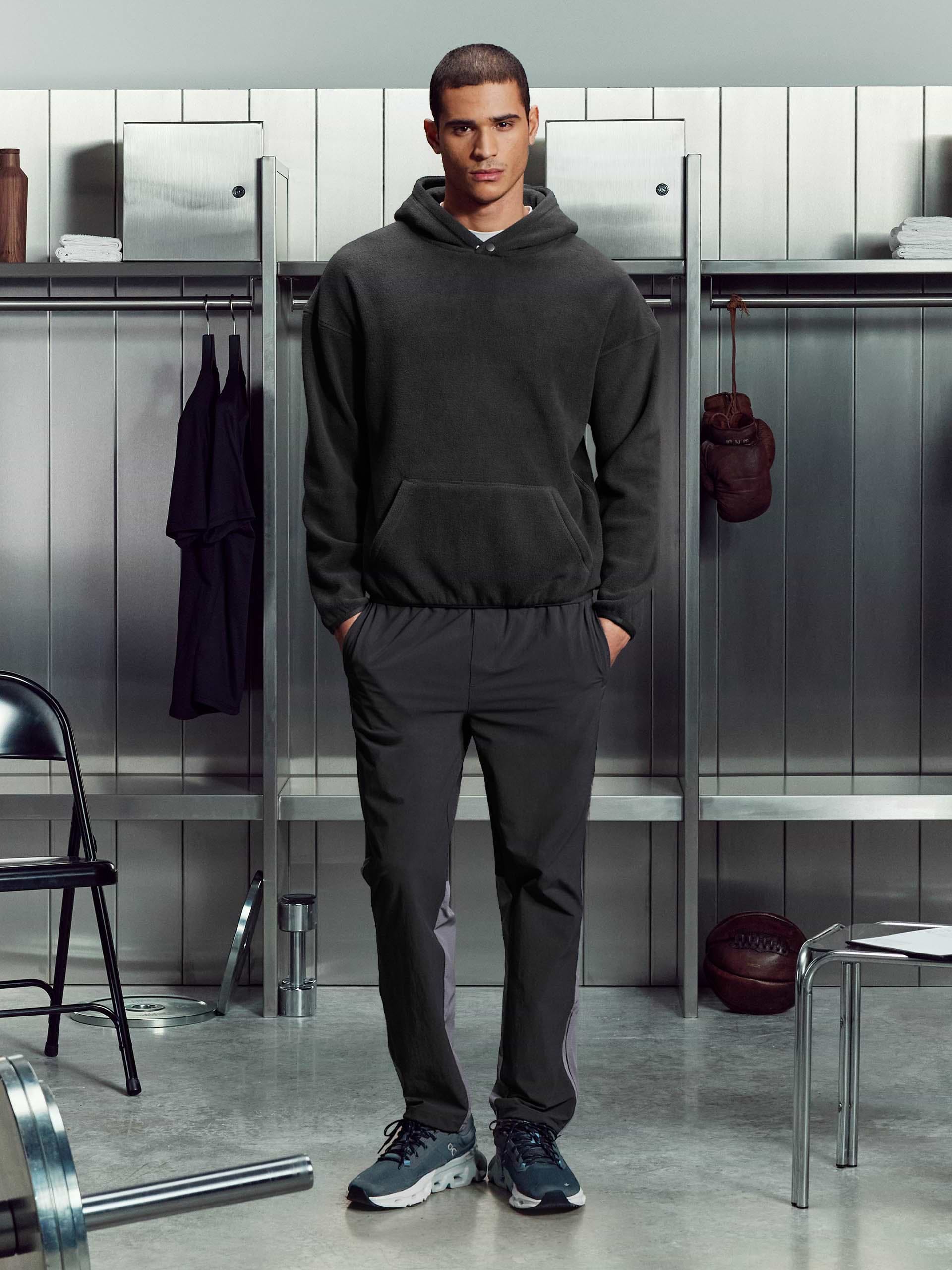 Mens Fleece Relaxed Fit Hoodie in Grey