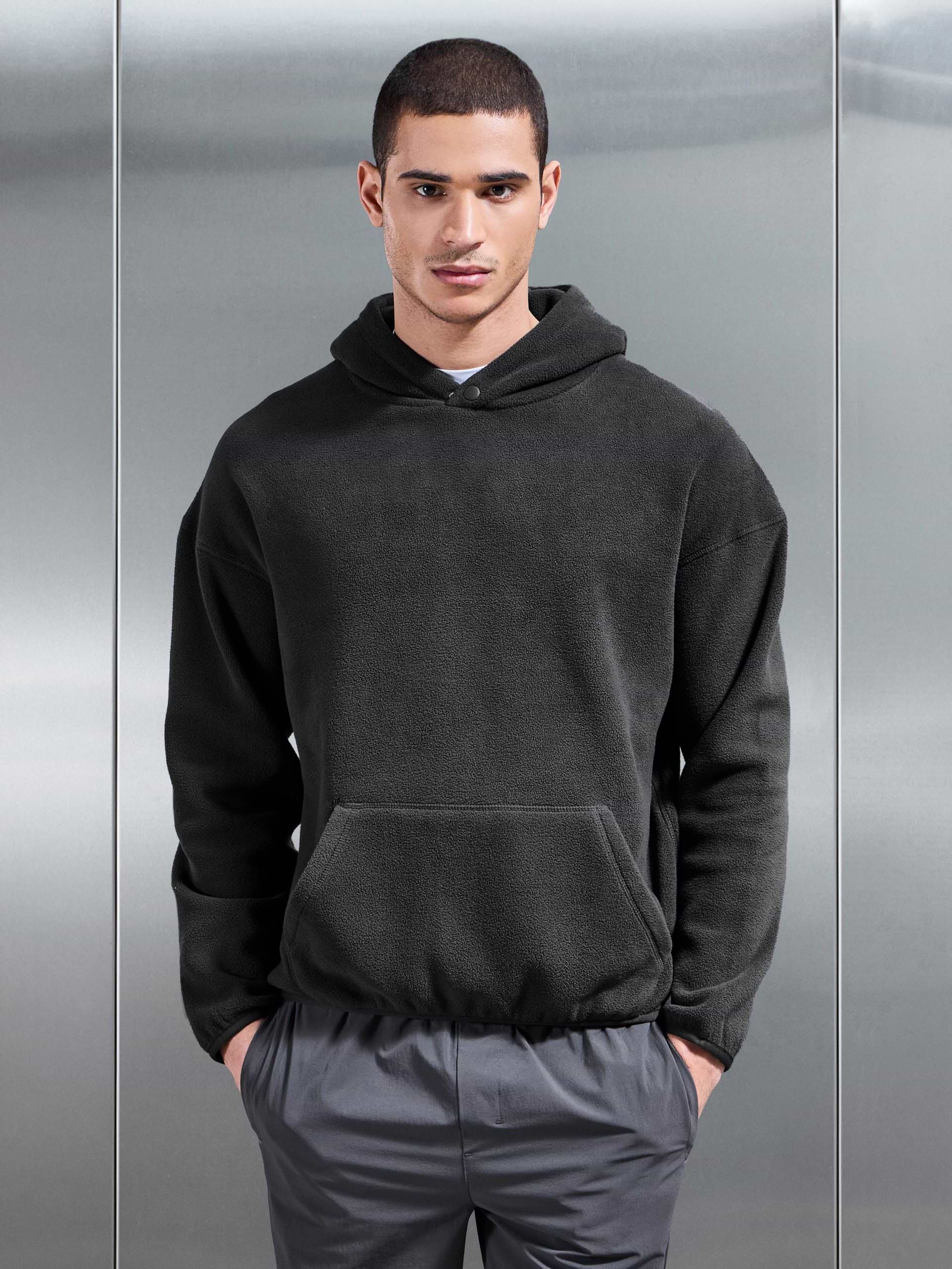 Fleece Relaxed Fit Hoodie in Grey
