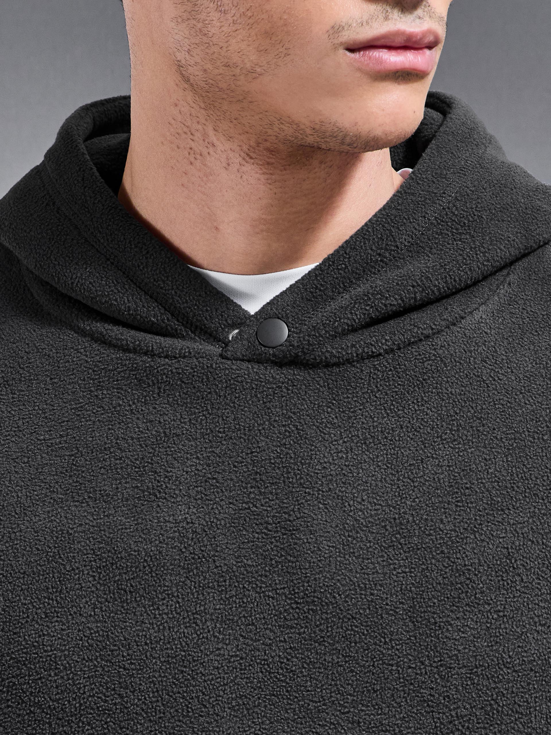 Mens Fleece Relaxed Fit Hoodie in Grey