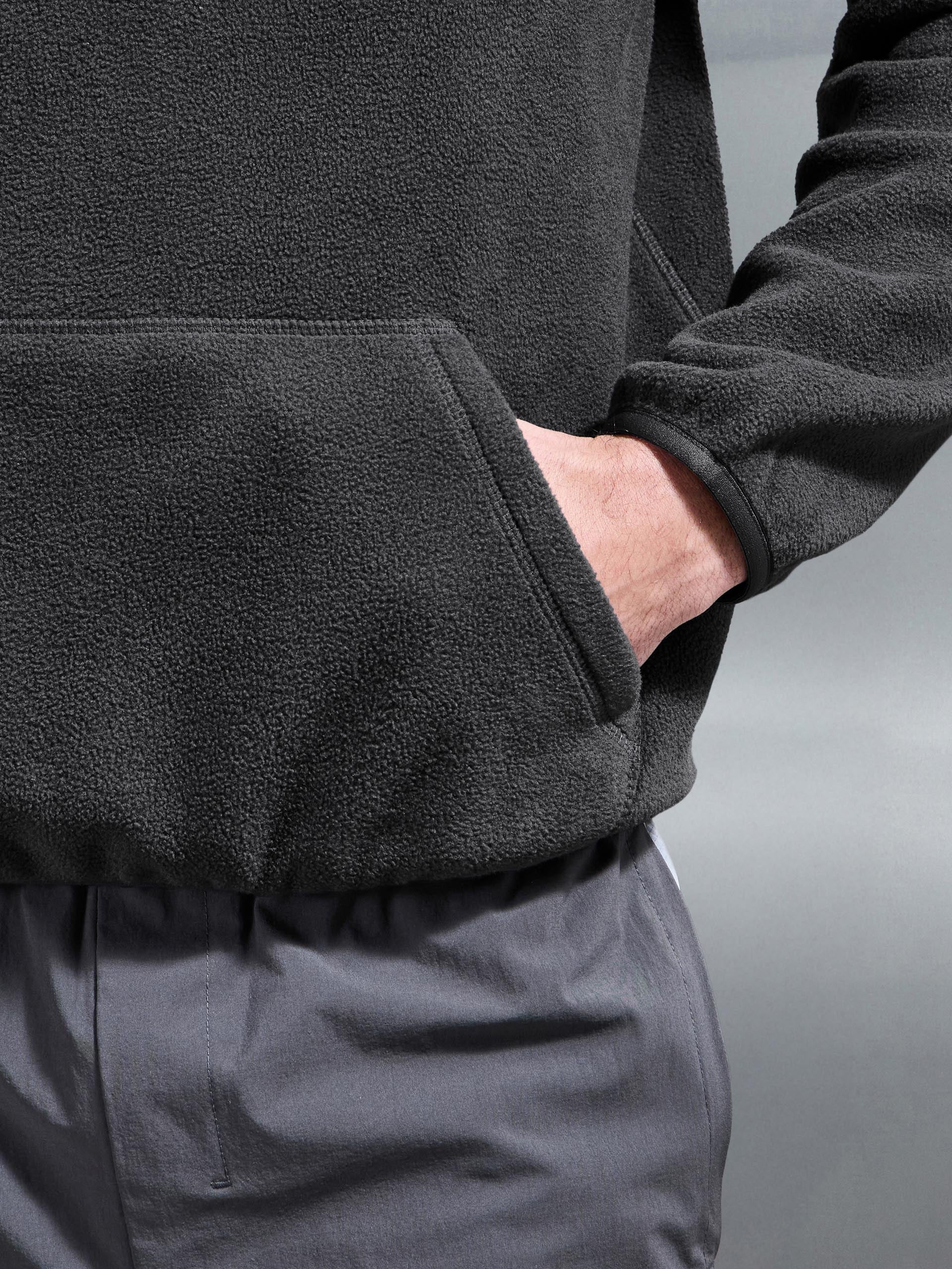 Mens Fleece Relaxed Fit Hoodie in Grey