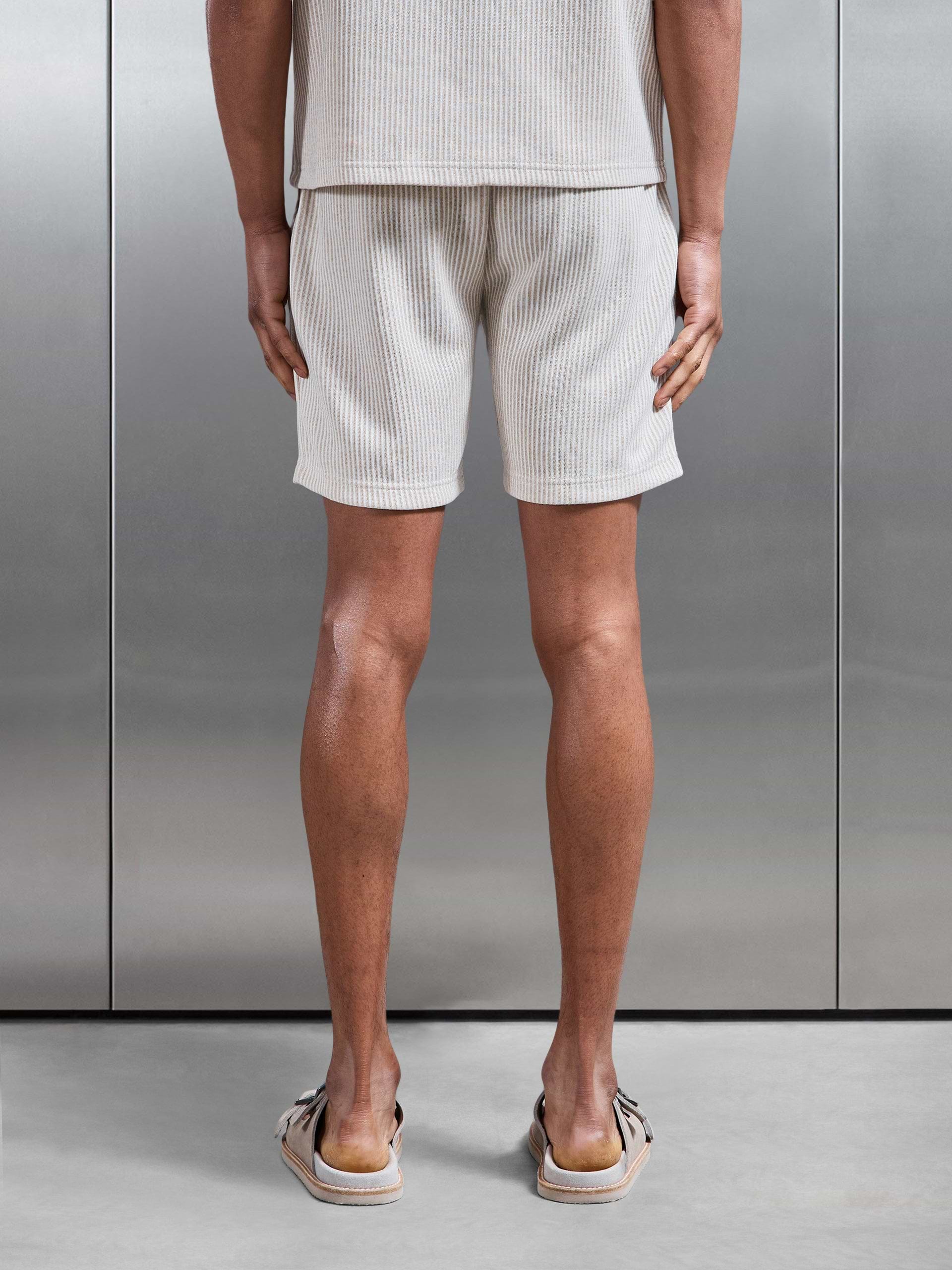 Forde Knitted Stripe Short in Stone