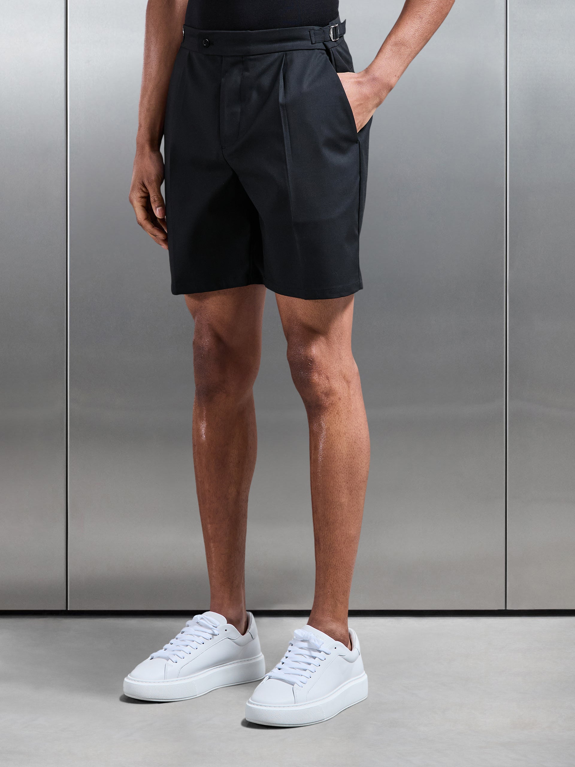 Mens Formal Stretch Side Adjuster Short in Black