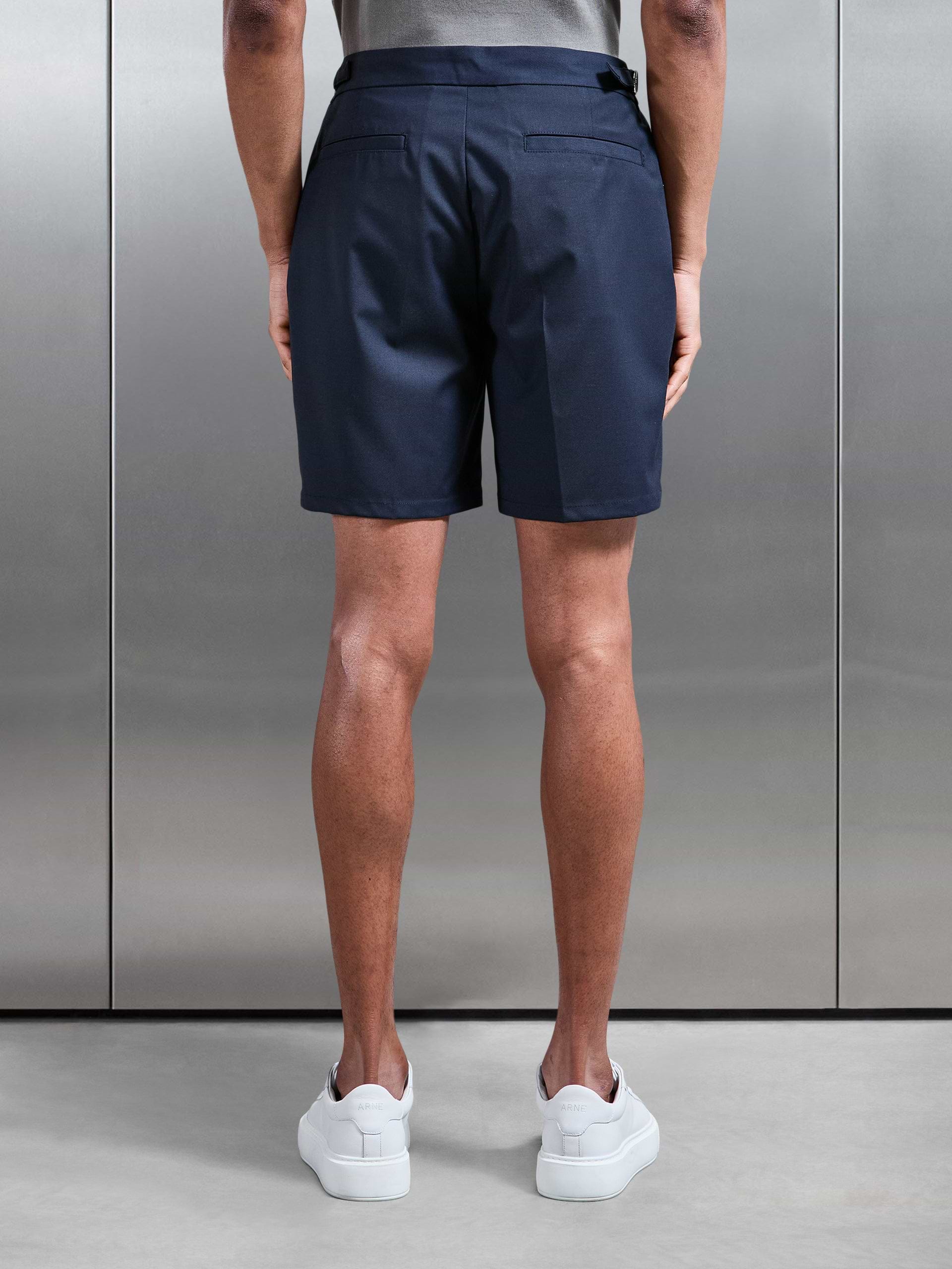 Formal Stretch Side Adjuster Short in Navy