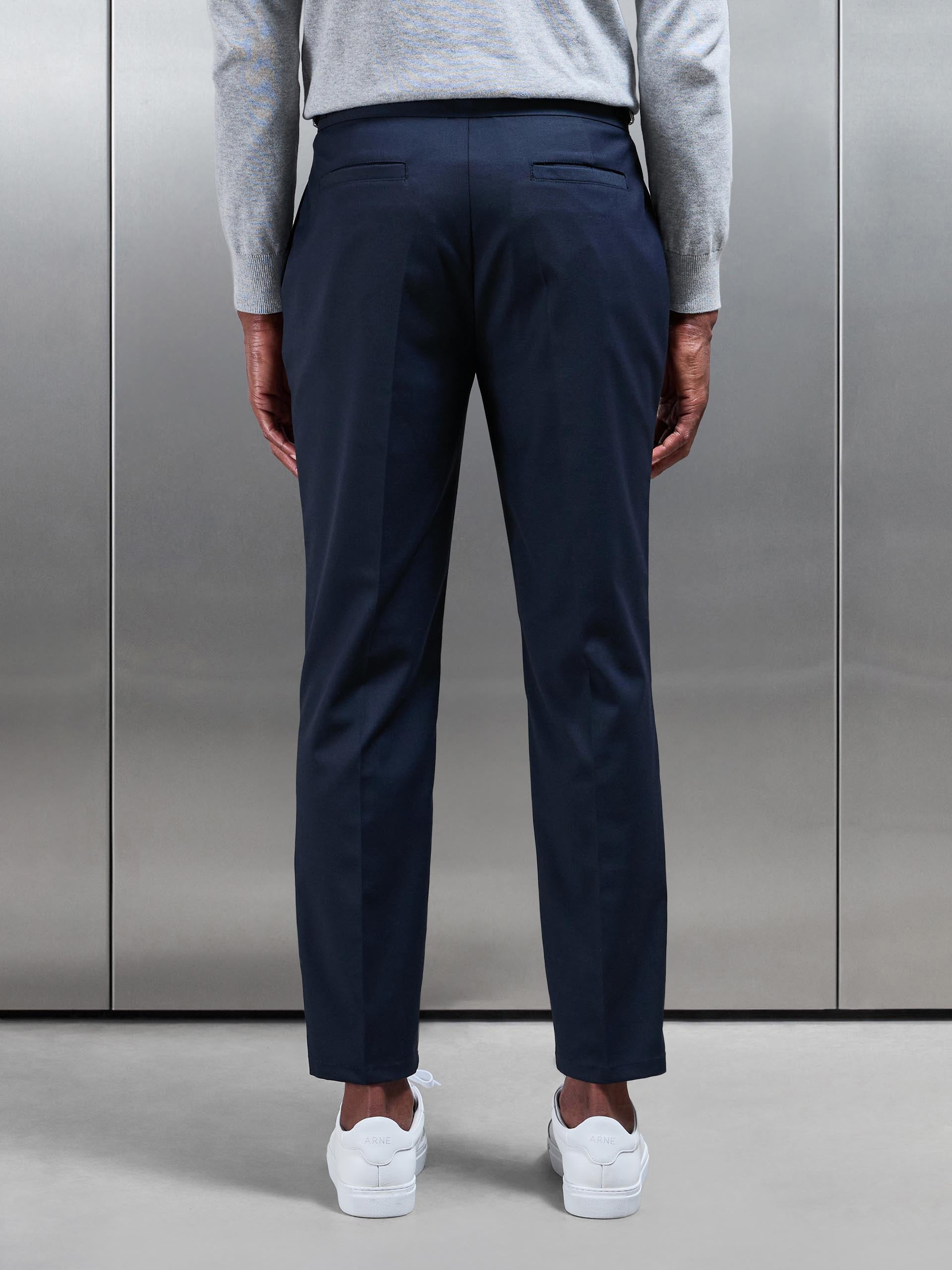 Mens Formal Stretch Side Adjuster Trouser in Navy