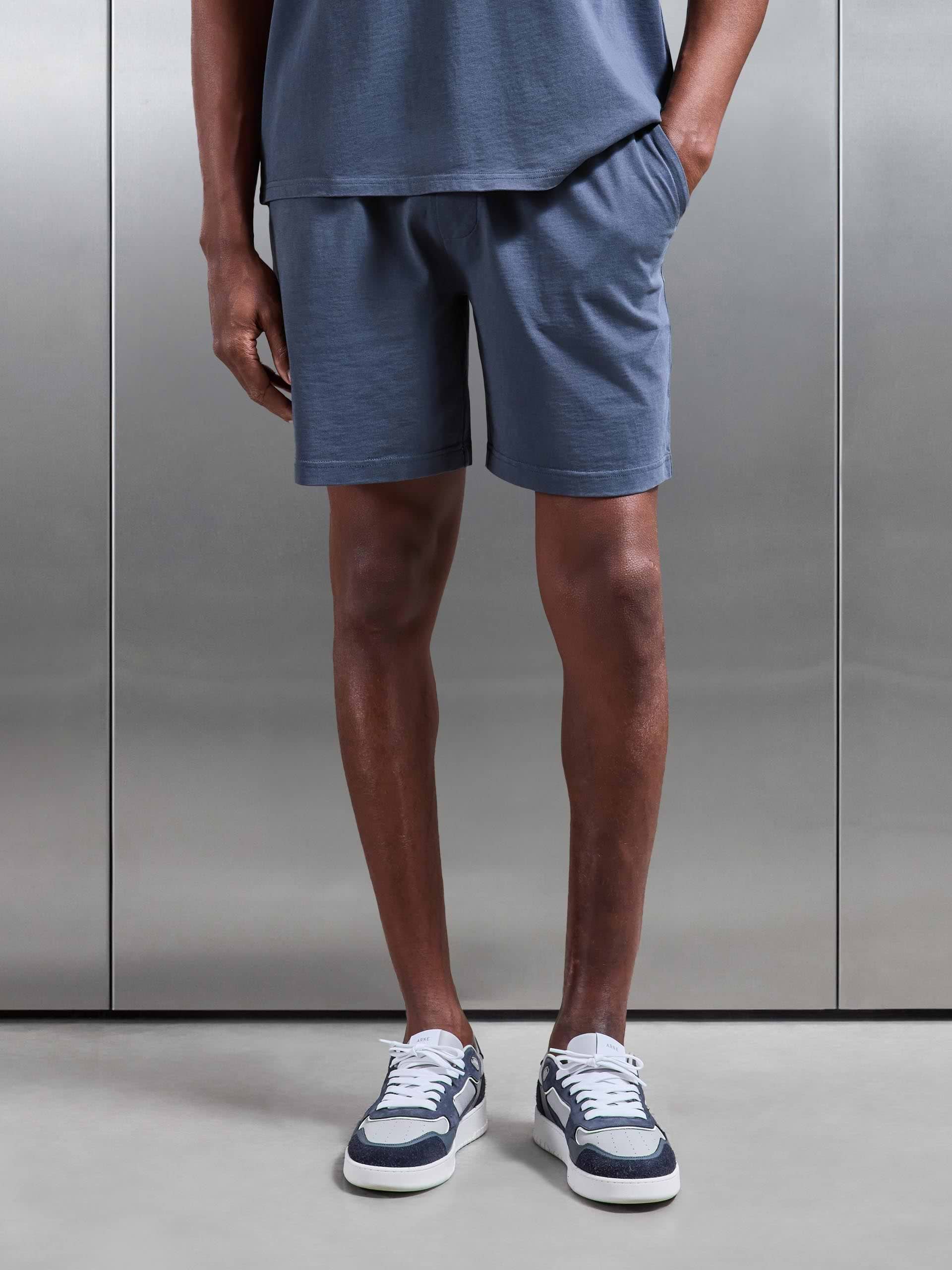 Garment Dye Relaxed Short in Slate Blue
