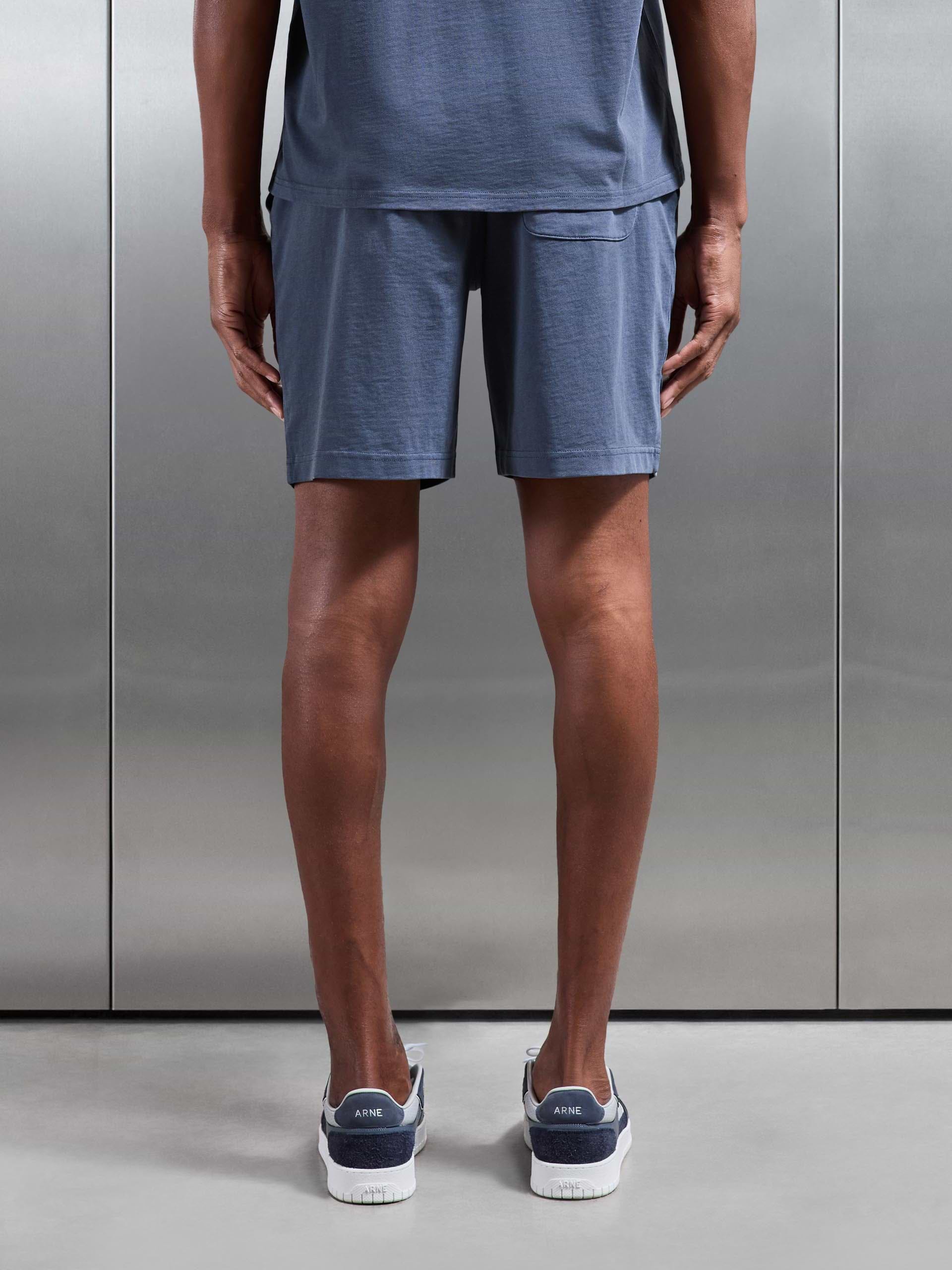 Garment Dye Relaxed Short in Slate Blue