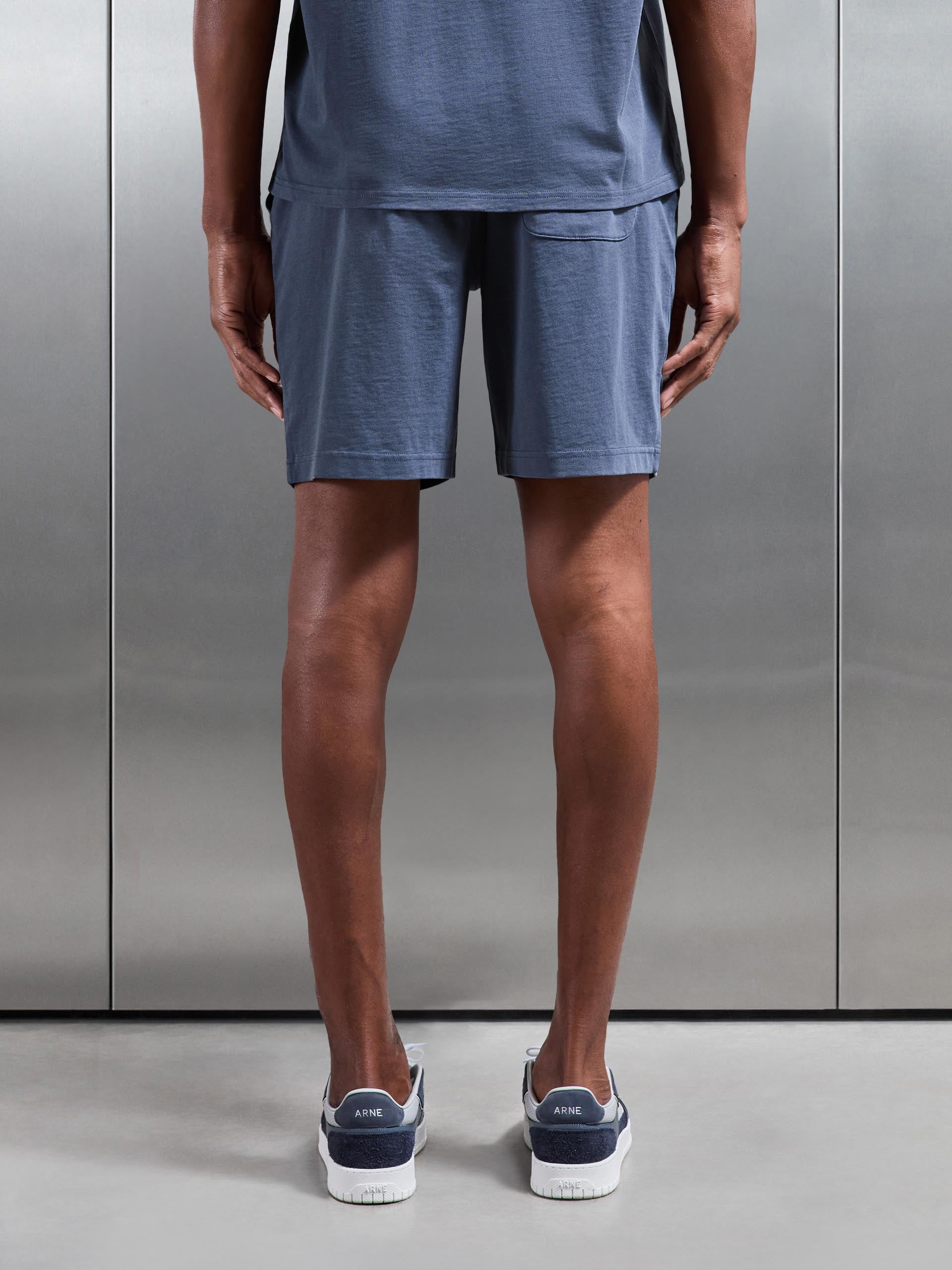 Mens Garment Dye Relaxed Short in Slate Blue