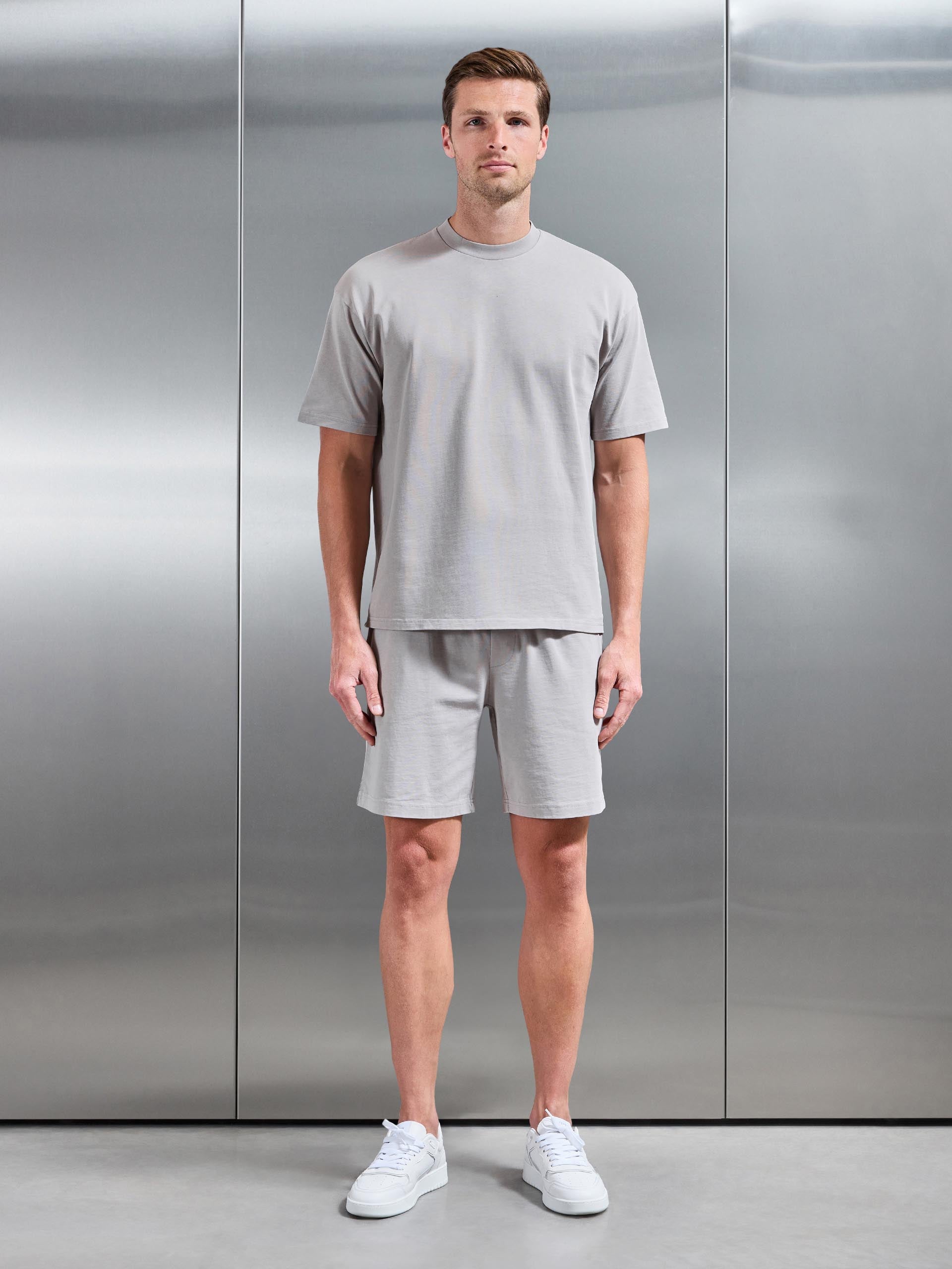 Mens Garment Dye Relaxed T-Shirt in Stone