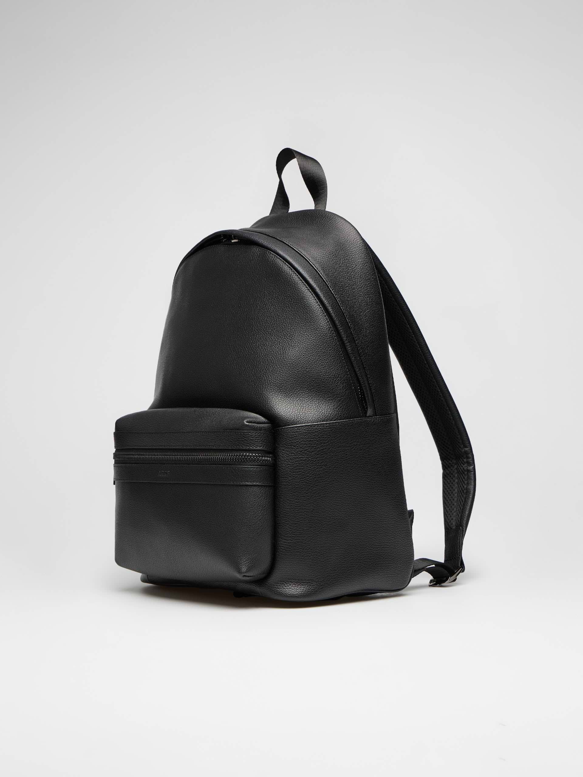 Mens Genuine Leather Backpack in Black