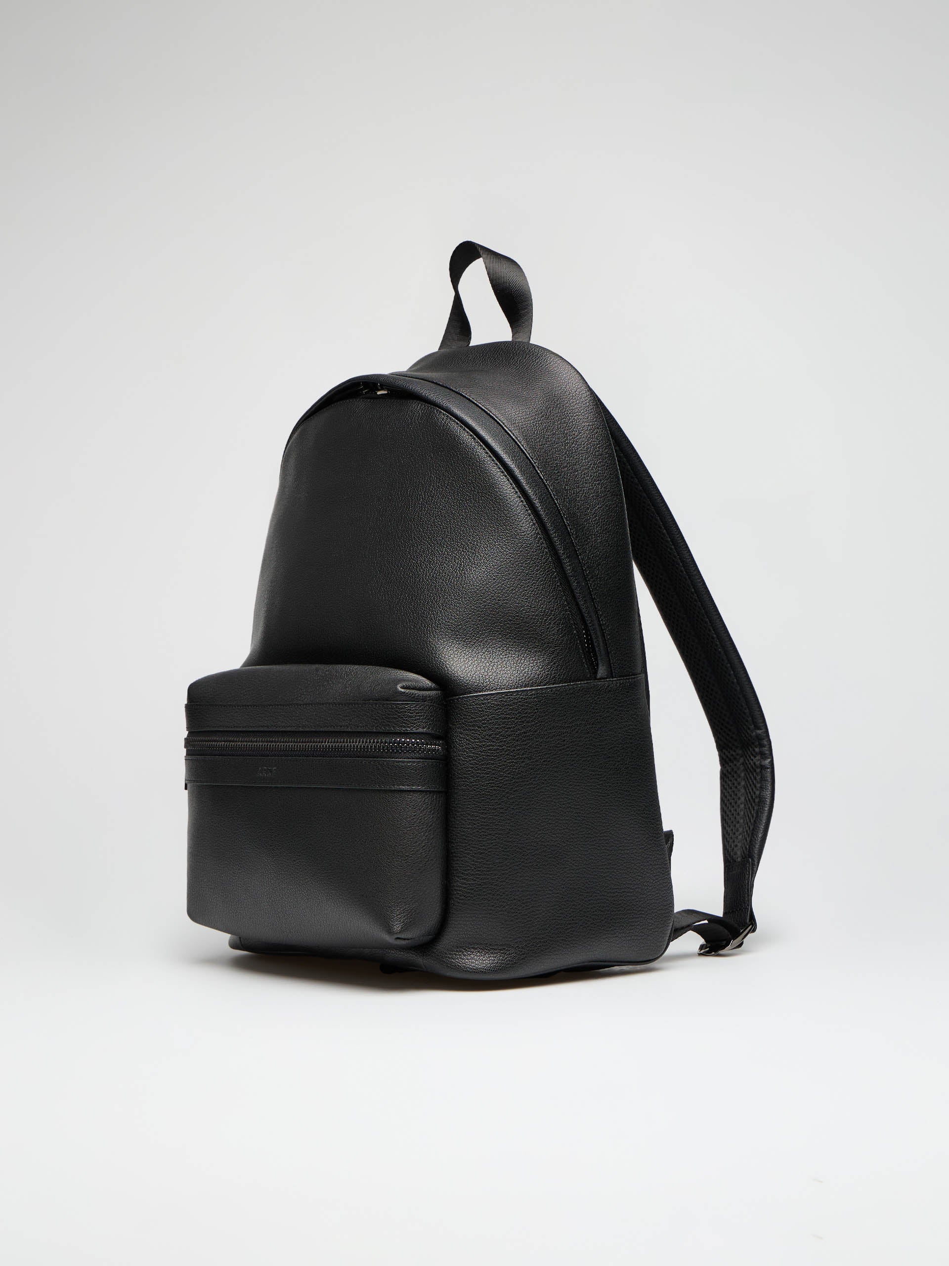 Mens Genuine Leather Backpack in Black