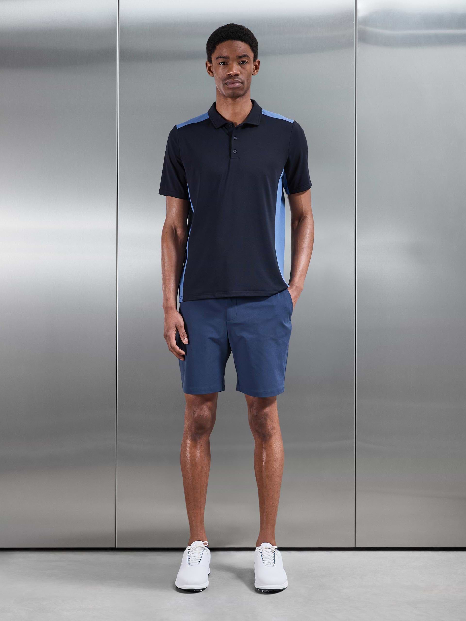 Golf Colour Block Polo Shirt in Navy