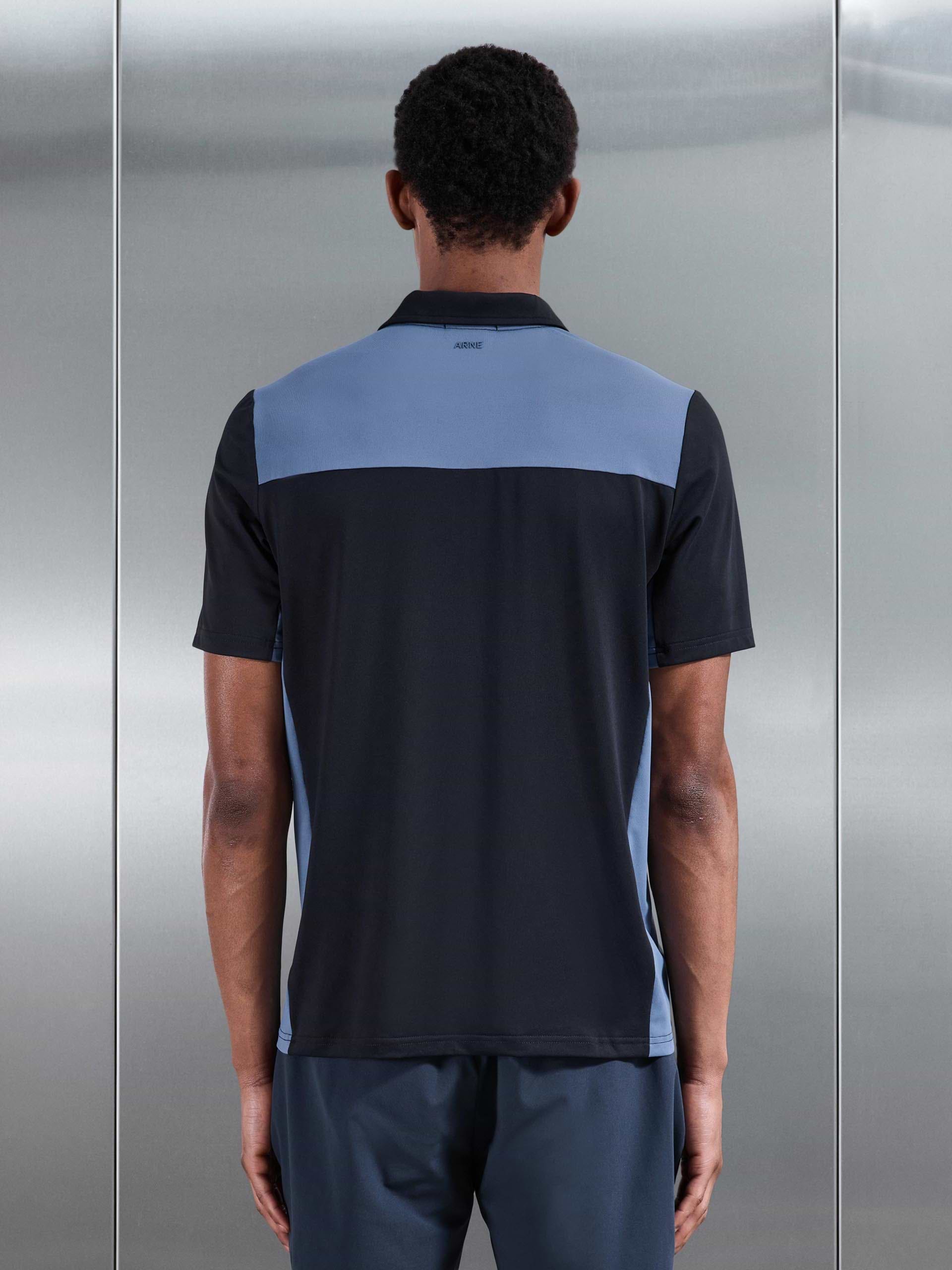 Golf Colour Block Polo Shirt in Navy