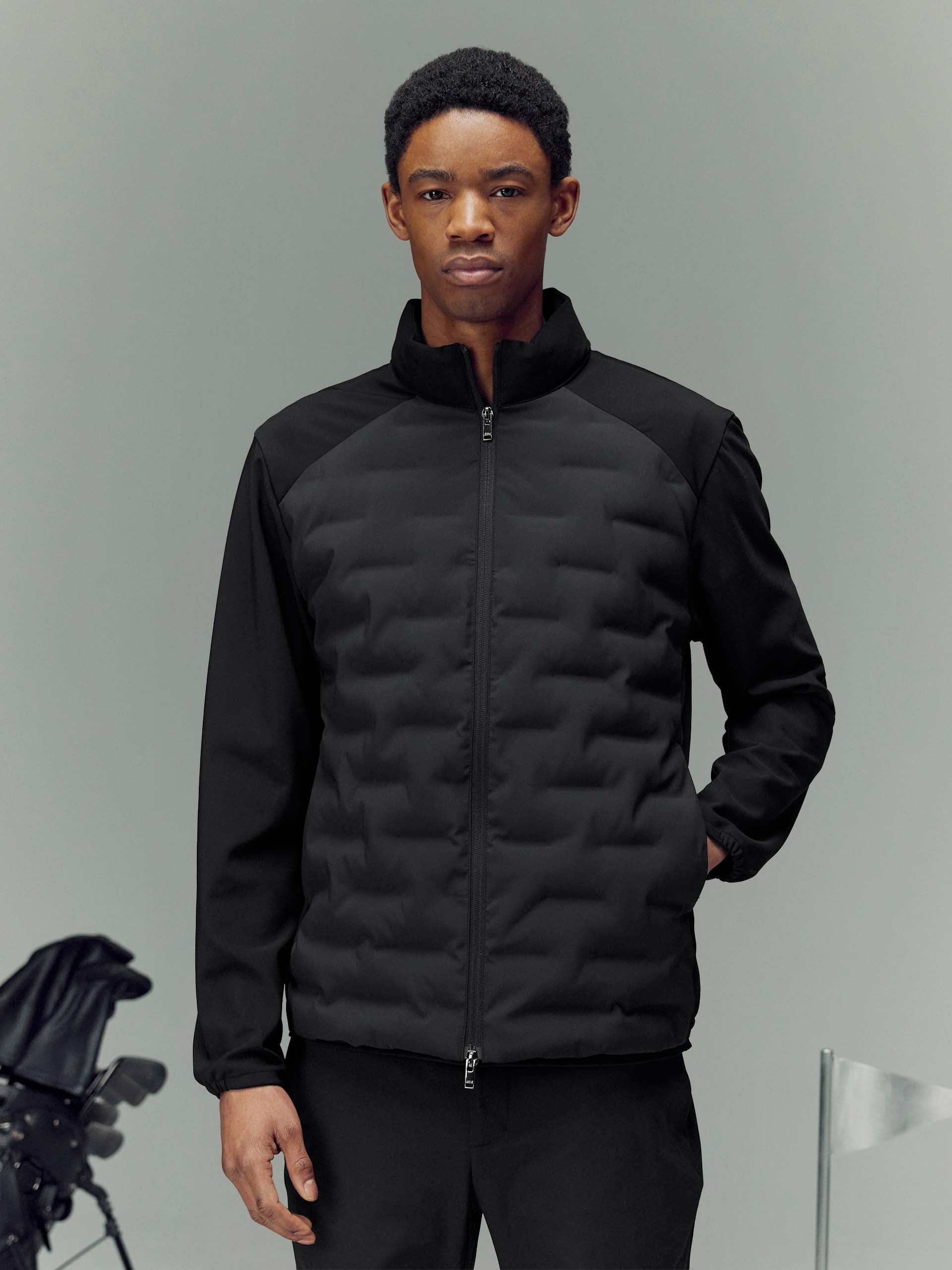 Mens Golf Hybrid Jacket in Black