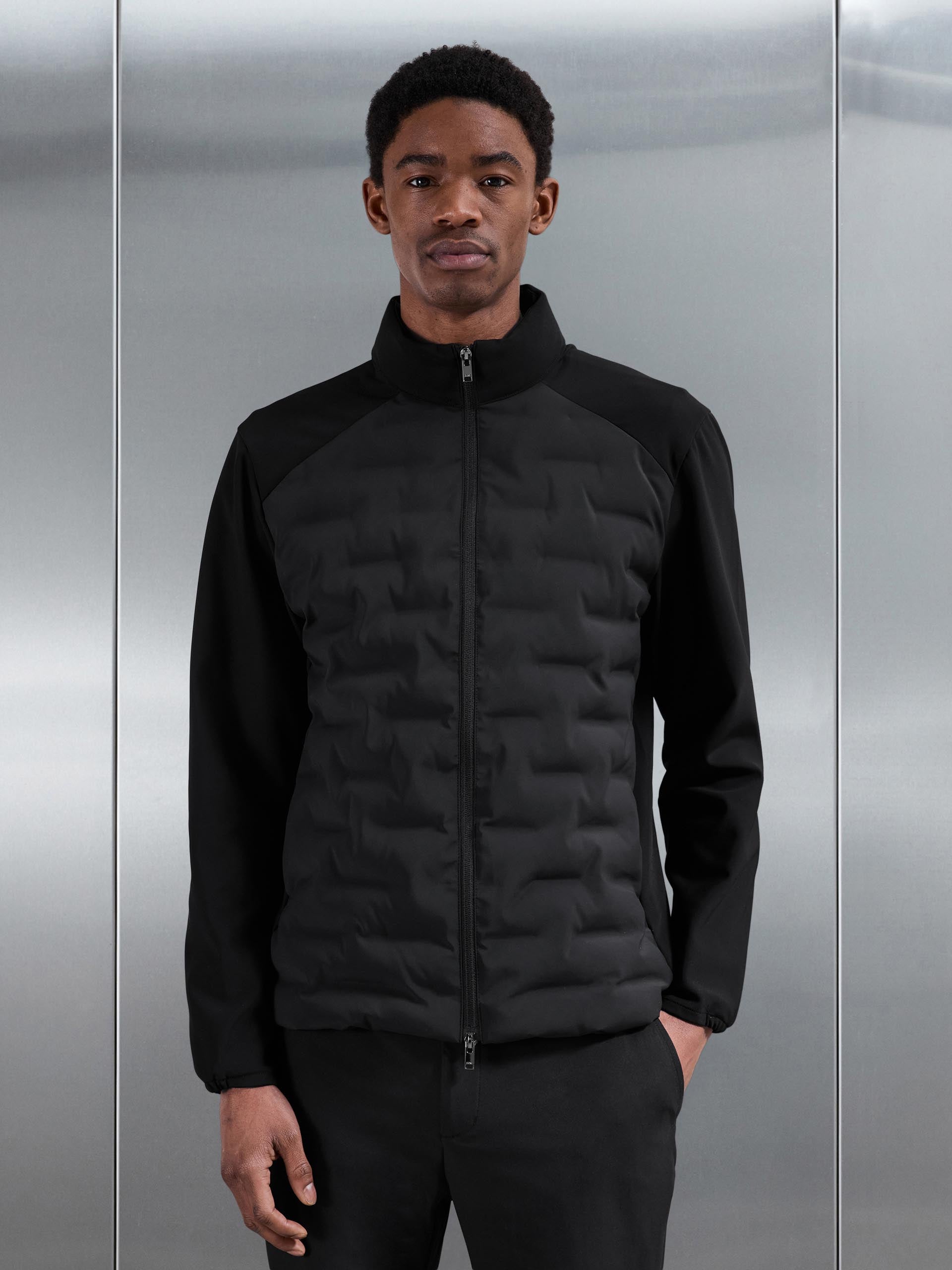 Mens Golf Hybrid Jacket in Black
