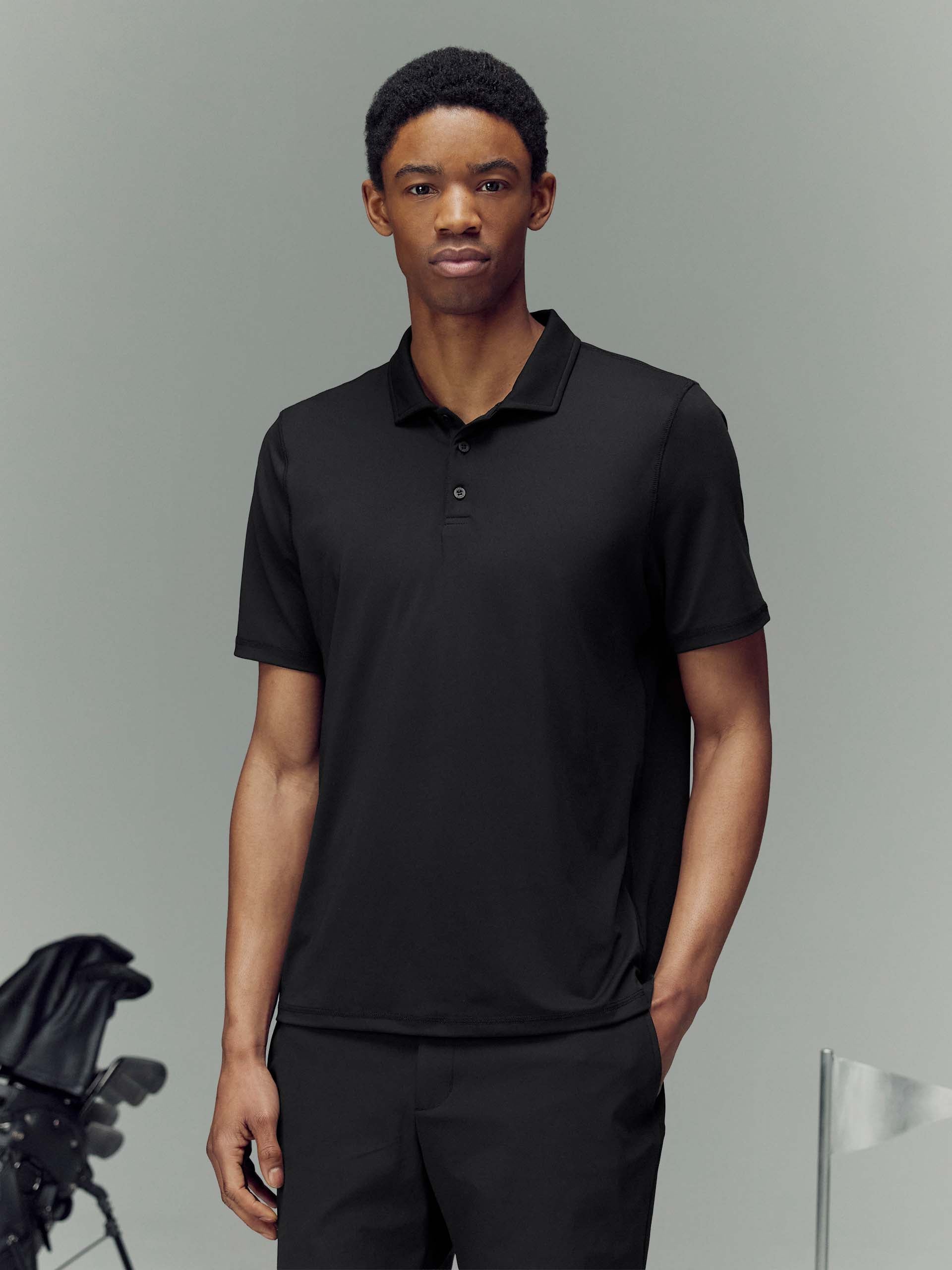Mens Golf Polo Shirt in Black