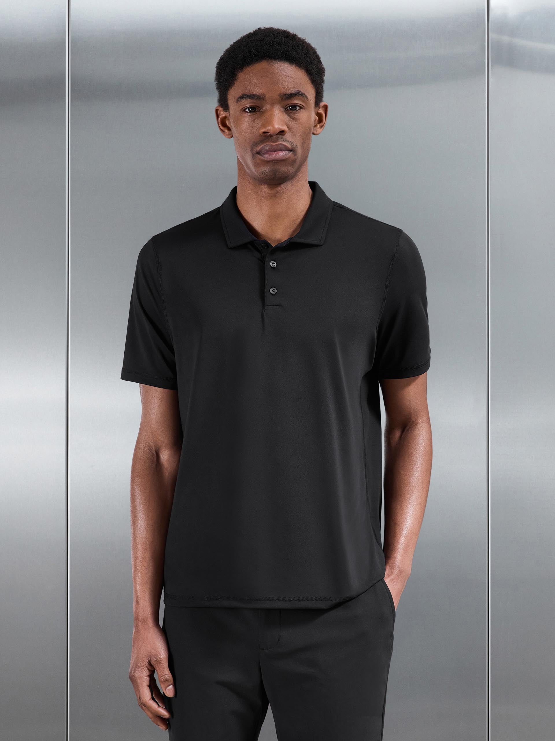 Mens Golf Polo Shirt in Black