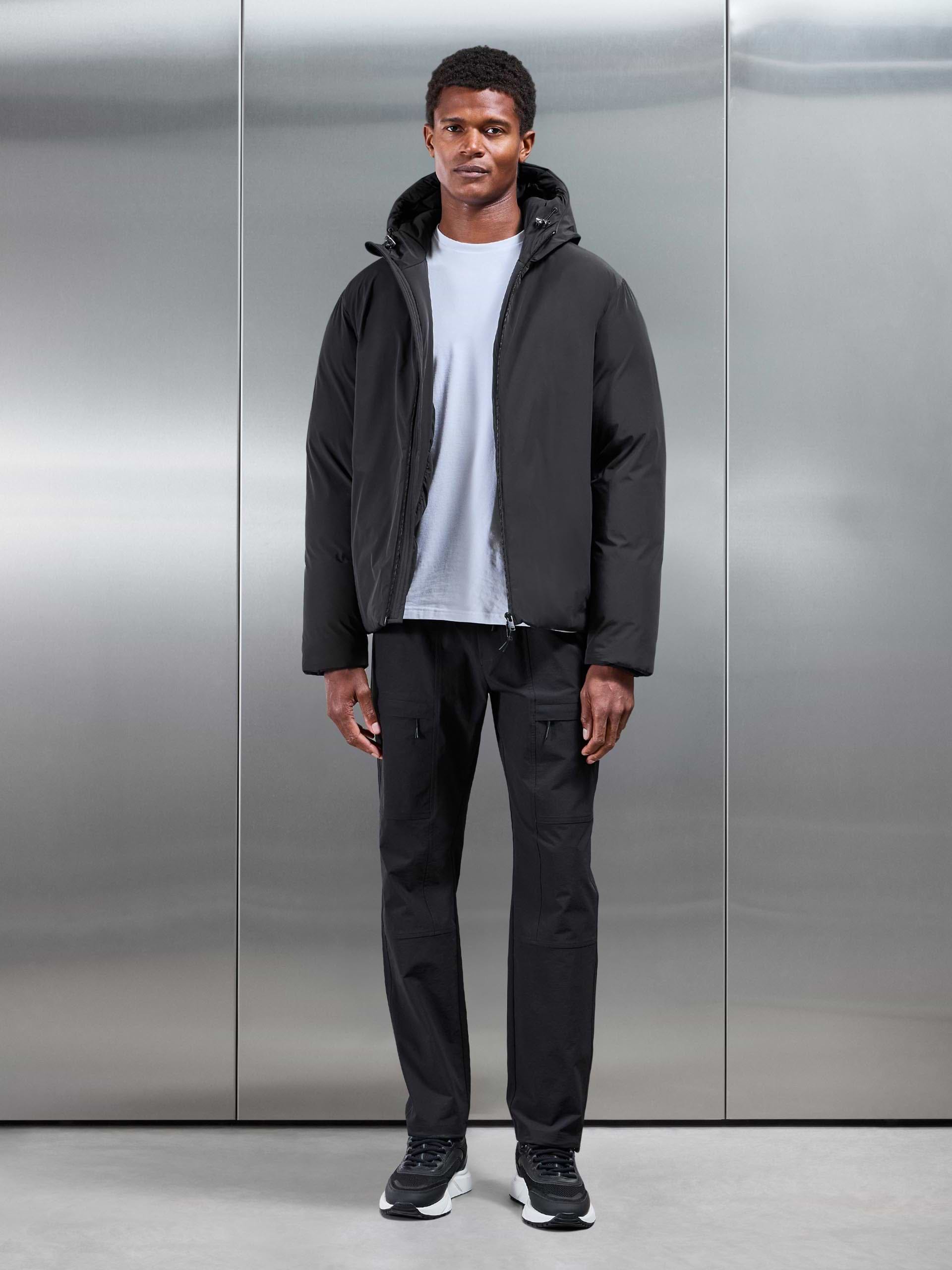 Hooded Puffer Jacket in Black