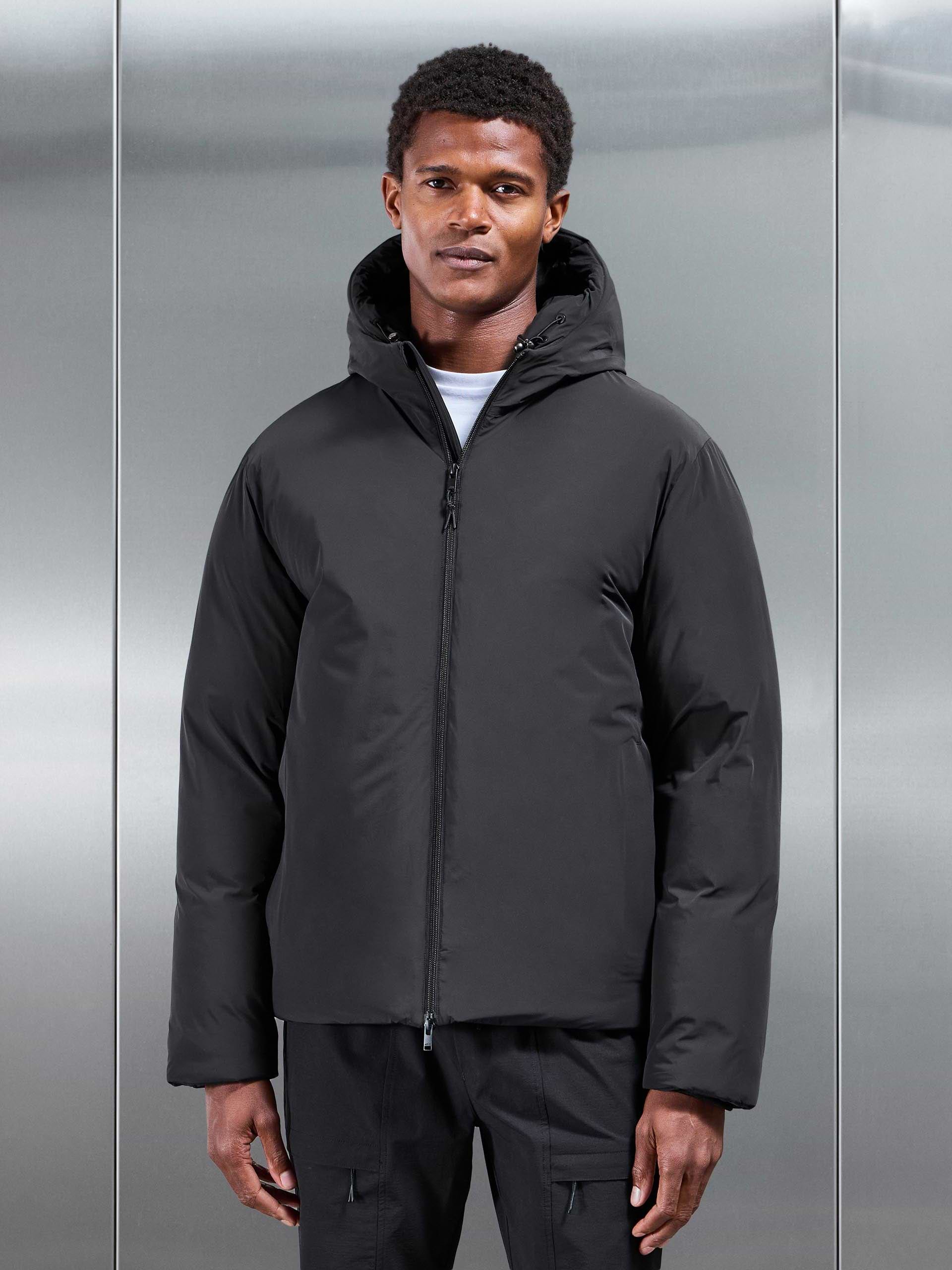 Hooded Puffer Jacket in Black