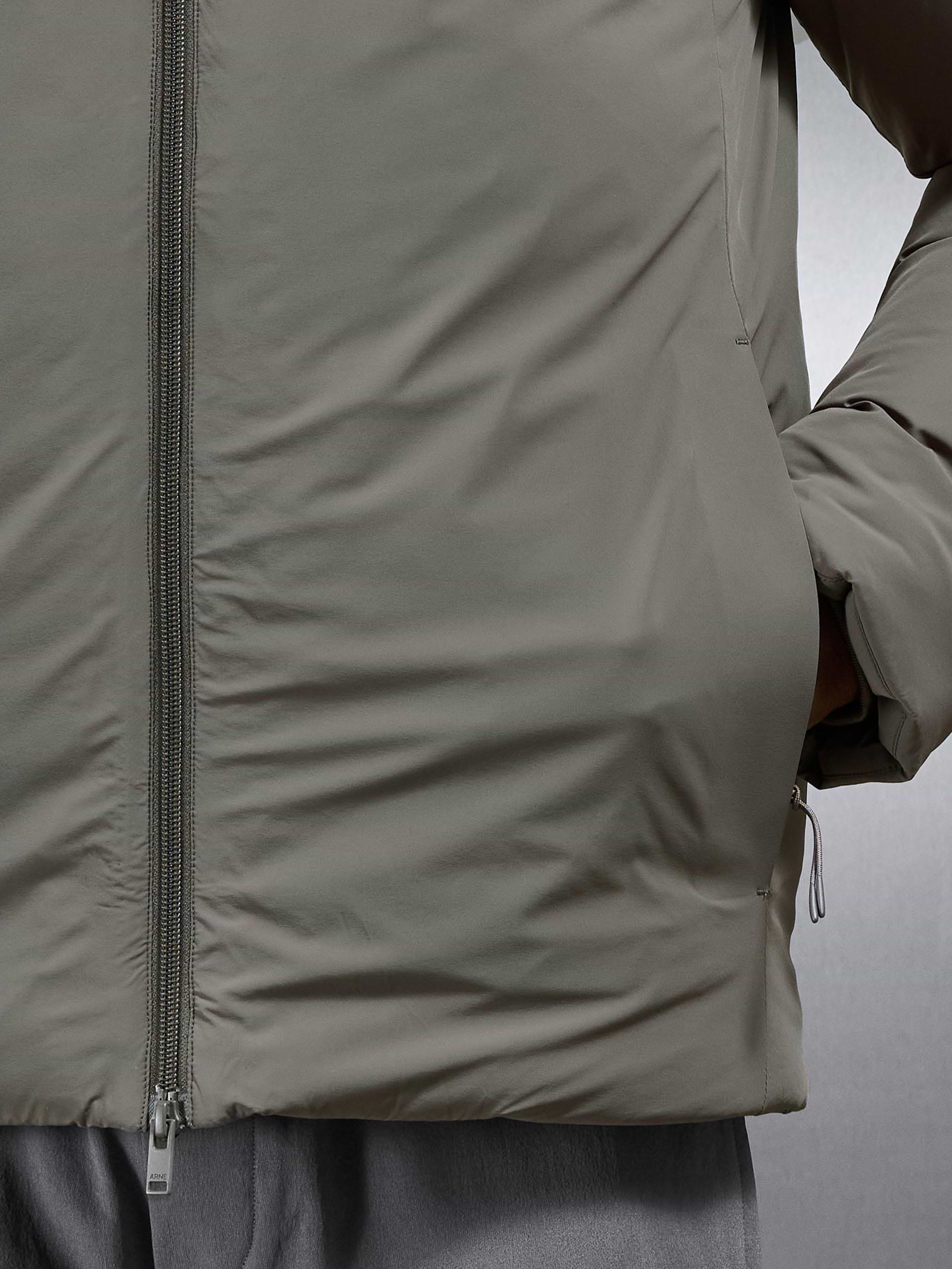 Hooded Puffer Jacket in Olive