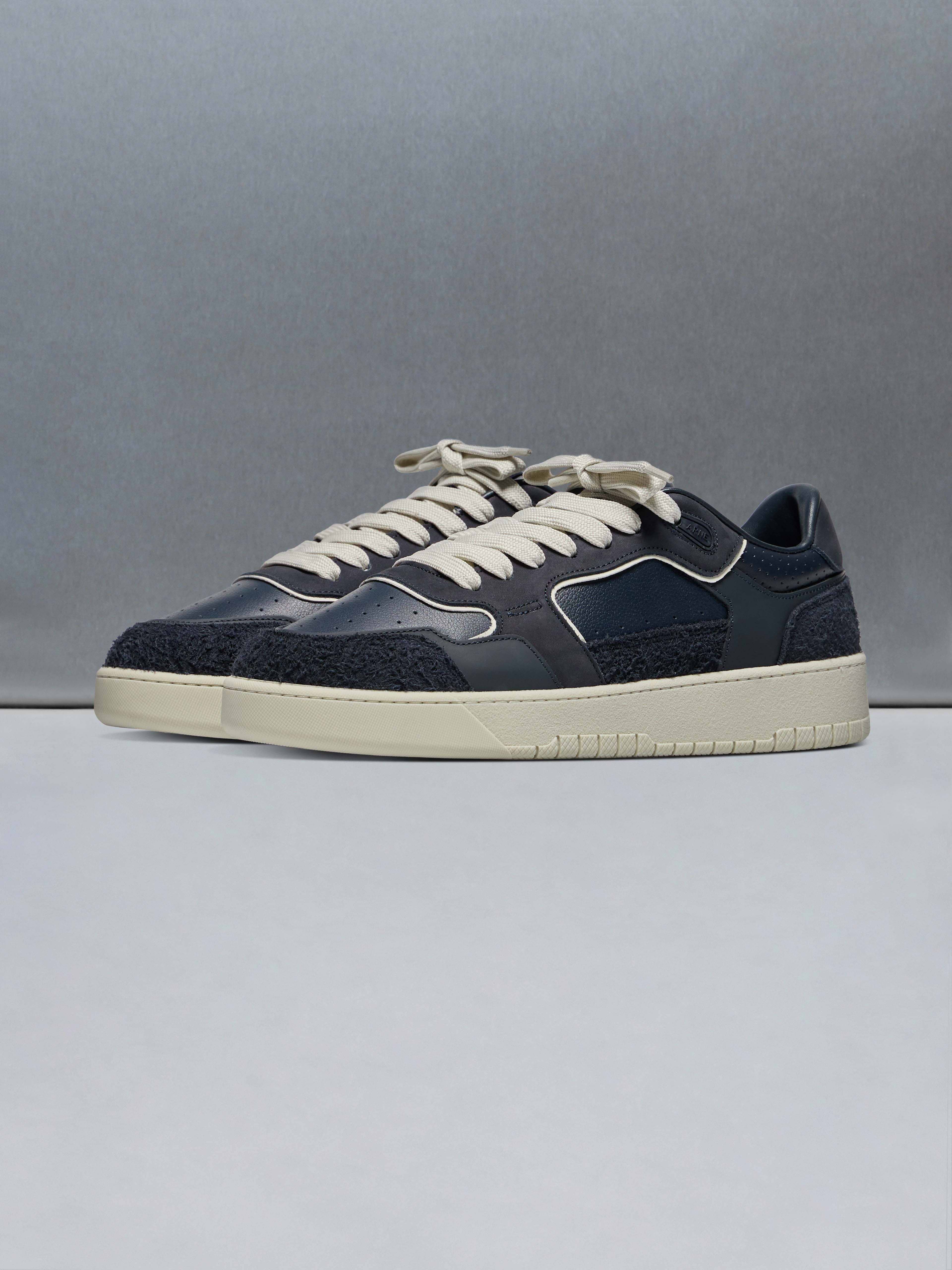 Mens Hoop Trainer in Navy Beige
