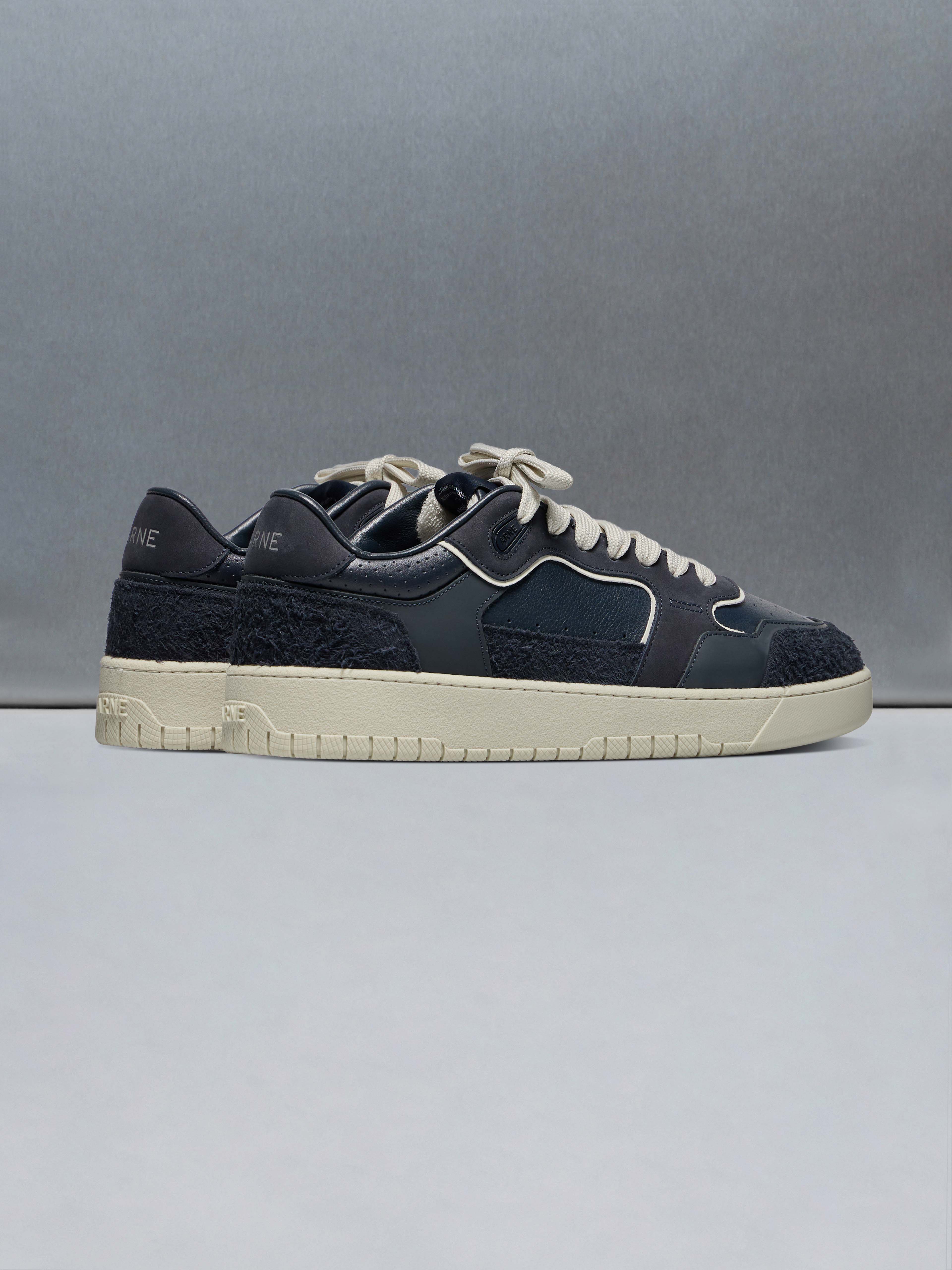 Mens Hoop Trainer in Navy Beige